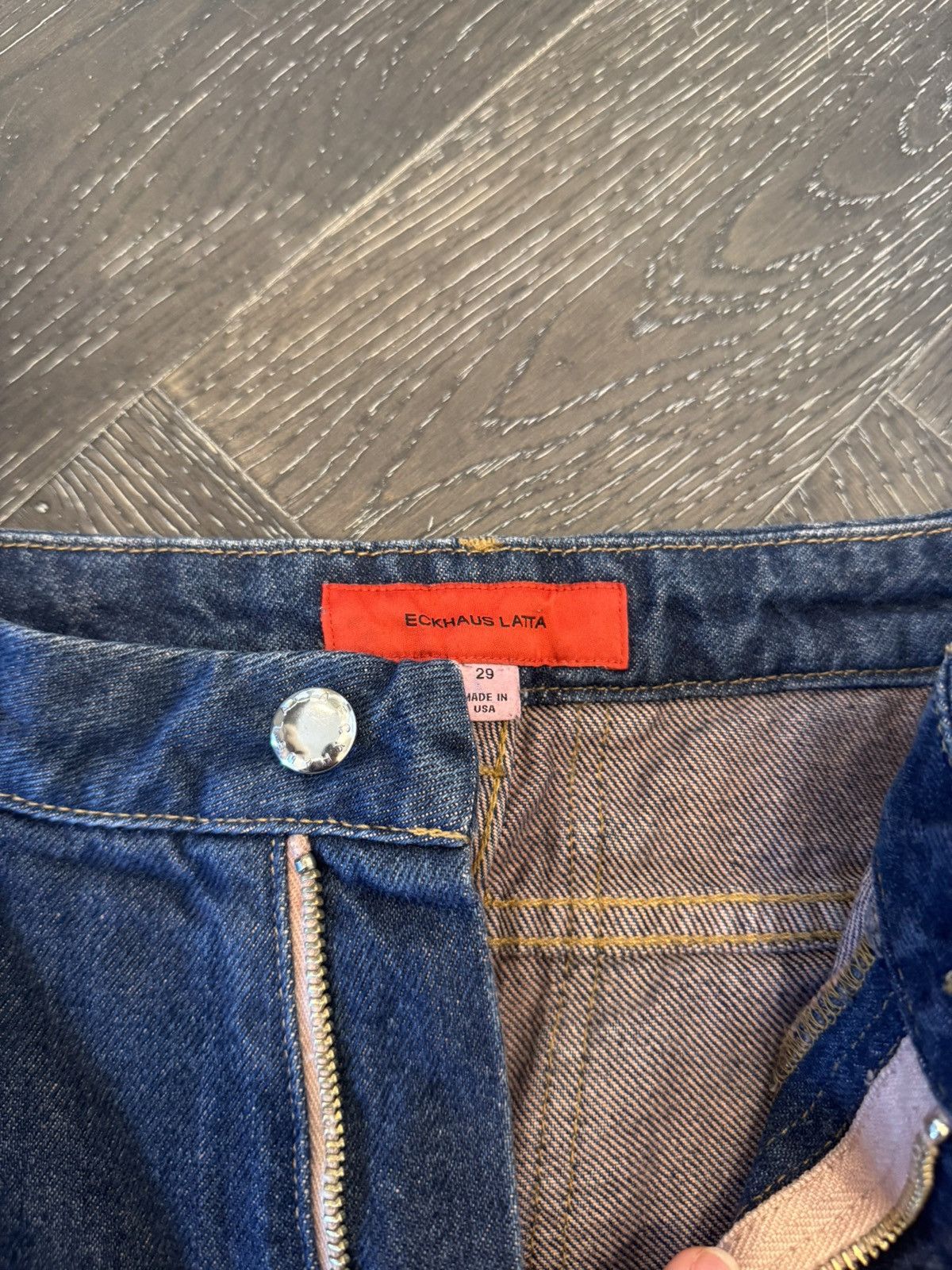 Eckhaus Latta Eckhaus latta denim jeans with pink paint Size US 31 - 3 Thumbnail