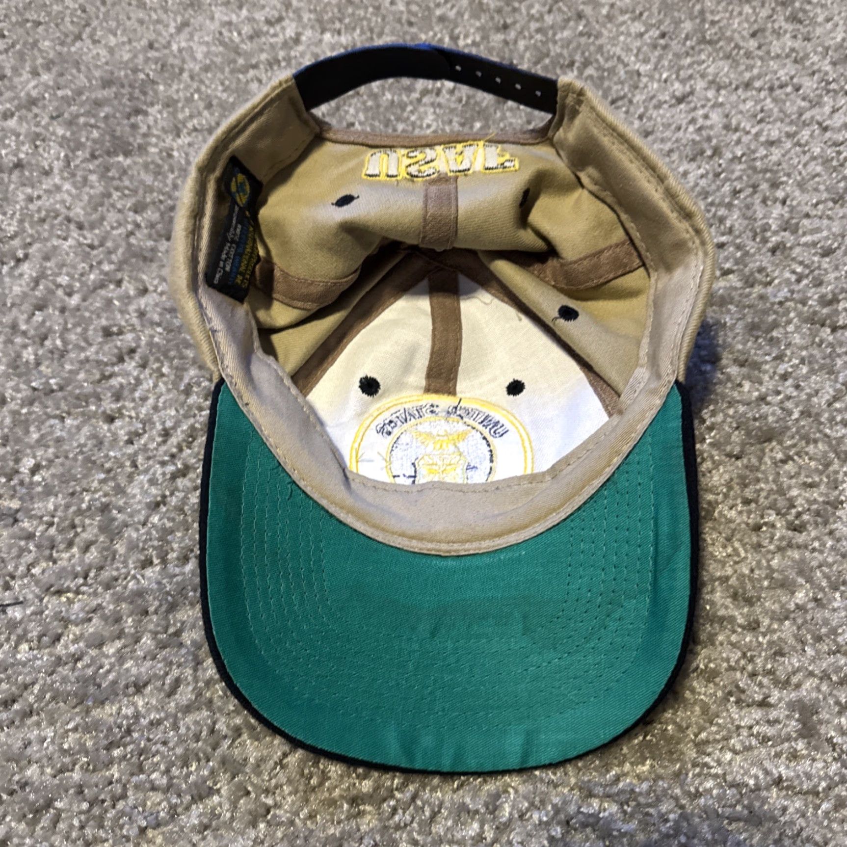 Vintage VINTAGE Air force USAF Military Snapback Hat Cap Beige Mens One Size Cap Hat Beige USAF Military Snapback Men Size ONE SIZE - 5 Thumbnail