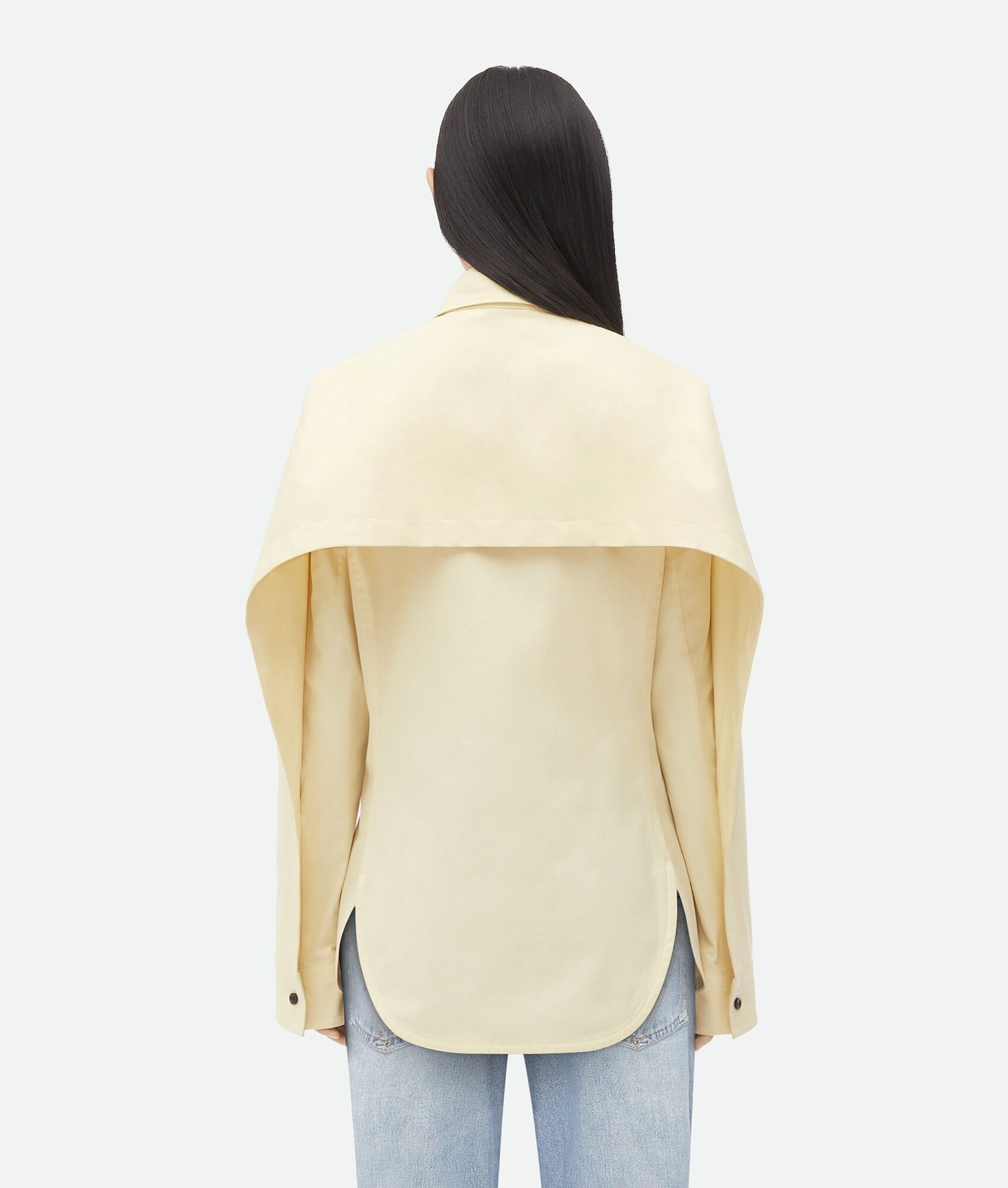 Bottega Veneta o1bcso1str0225 Cotton Shirt With Storm Flap in Light Yellow Size L / US 10 / IT 46 - 3 Thumbnail
