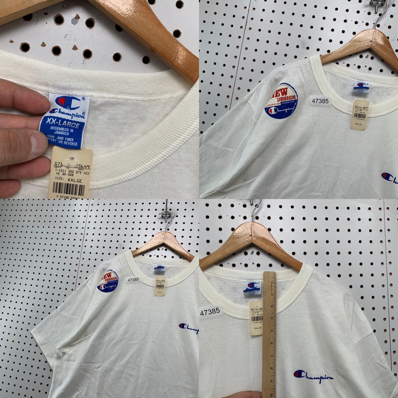 Champion Champion T Shirt Mens 2XL White Single Stitch Embroidered Logo NWT Size US XXL / EU 58 / 5 - 8 Thumbnail