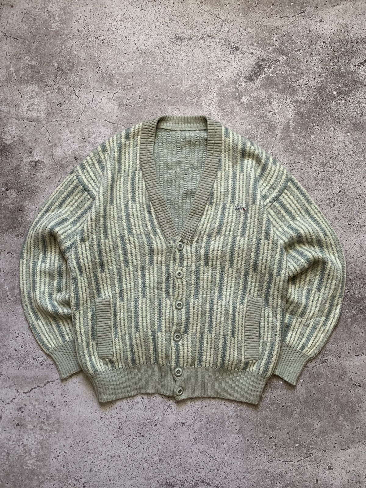 Japanese Brand × Lacoste × Vintage Rare LACOSTE Mohair Cardigan Made in Spain Size US M / EU 48-50 / 2 - 1 Thumbnail