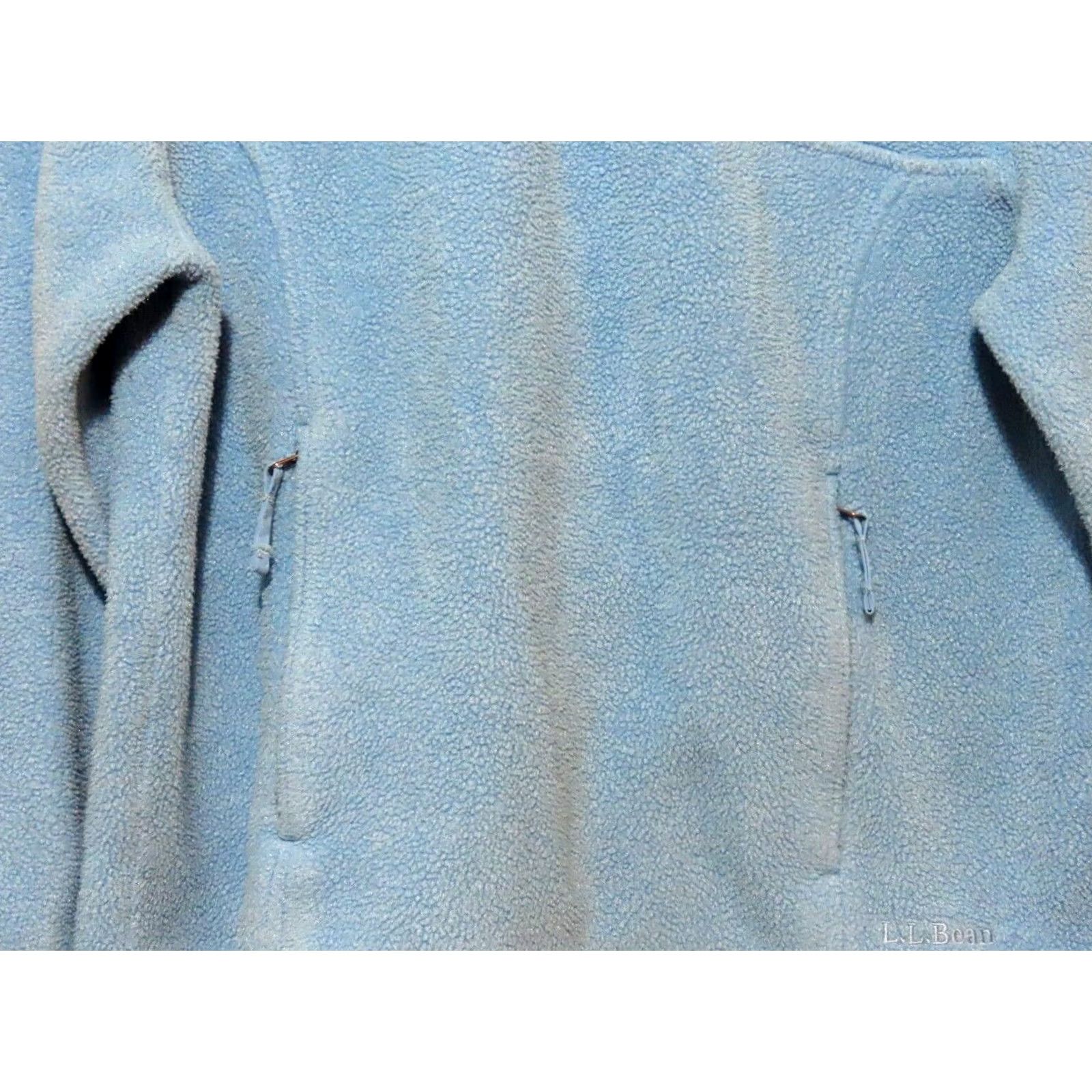 Vintage LL Bean Womens M Regular 1/4 Snap Sweater Pullover Light Blue Fleece Shirt Pullover Mens Womens Girls Boys Size M / US 6-8 / IT 42-44 - 3 Thumbnail