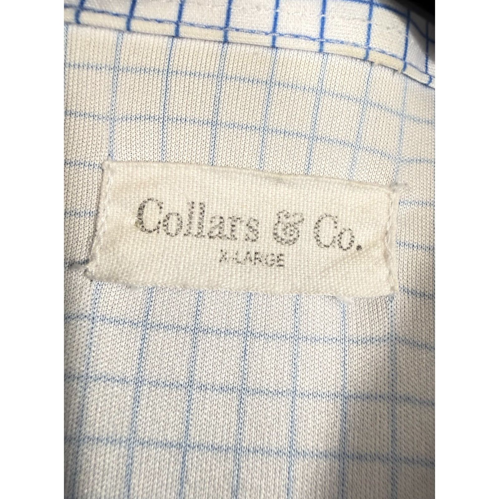 Vintage VINTAGE? (No) — Collars & Co Shirt Mens XL Blue White Check Dress Collar Polo Short Sleeve Size US XL / EU 56 / 4 - 5 Thumbnail
