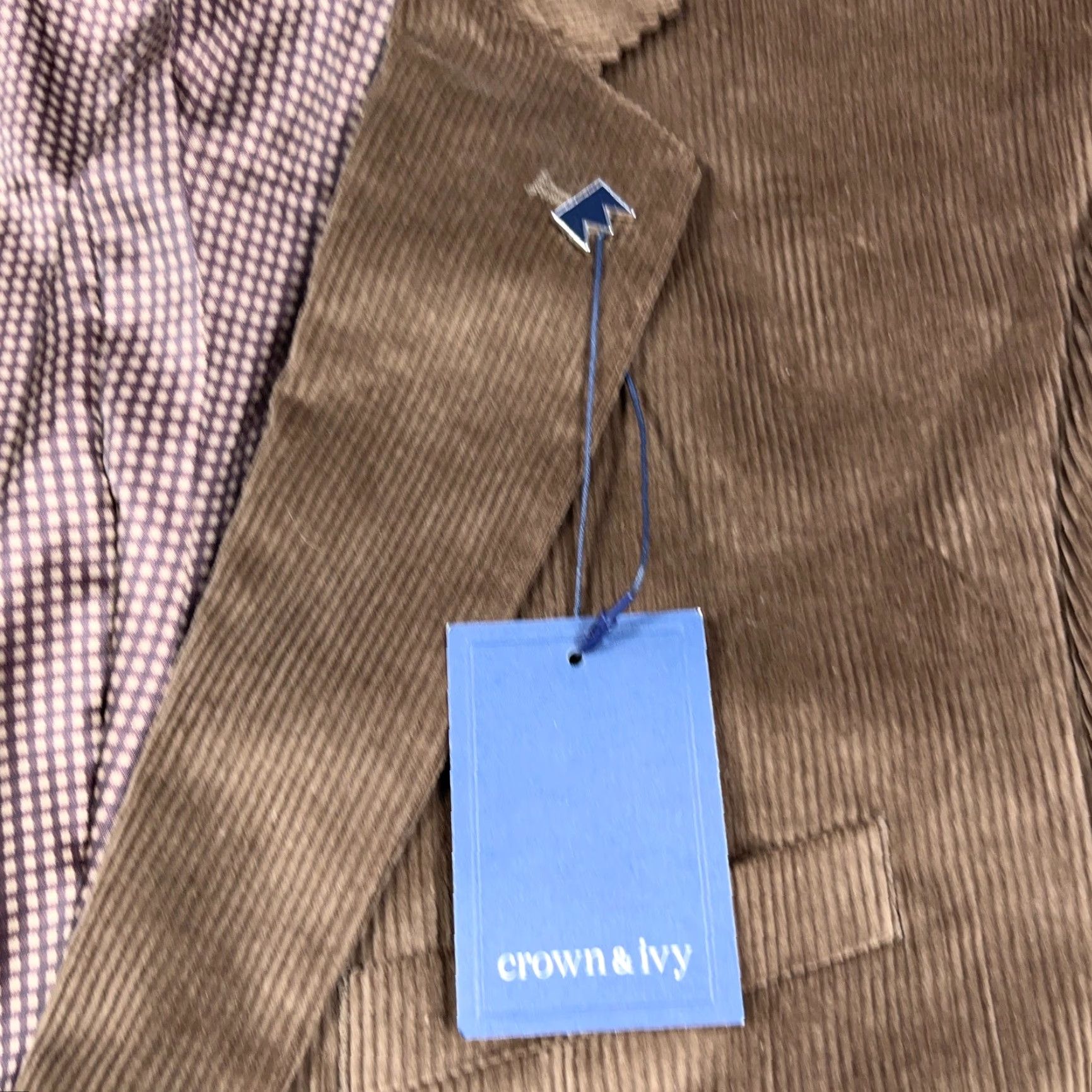 Brooks Brothers Brooks Brothers Crown & Ivy Sport Coat Blazer Men 46 R Brown Corduroy Jacket Blazer NEW Size 46R - 7 Thumbnail