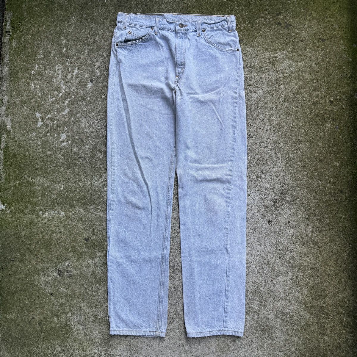 Levi's VINTAGE 90s LEVI'S 505 ORANGE TAB THRASHED LIGHT DENIM JEANS Size US 34 / EU 50 - 1 Thumbnail