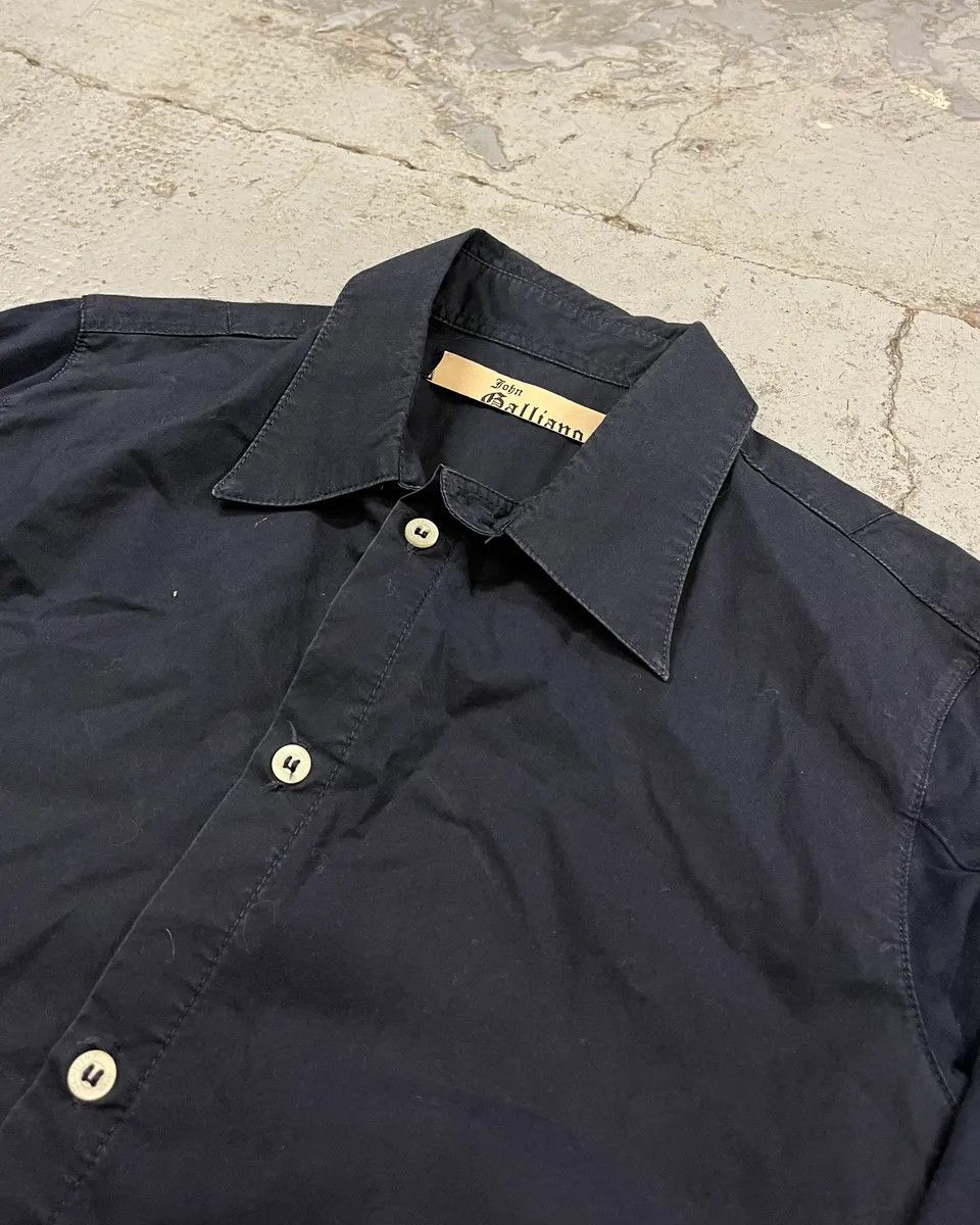 John Galliano 2010s Galliano UK Flag Print Navy Shirt Size XS / US 0-2 / IT 36-38 - 6 Thumbnail