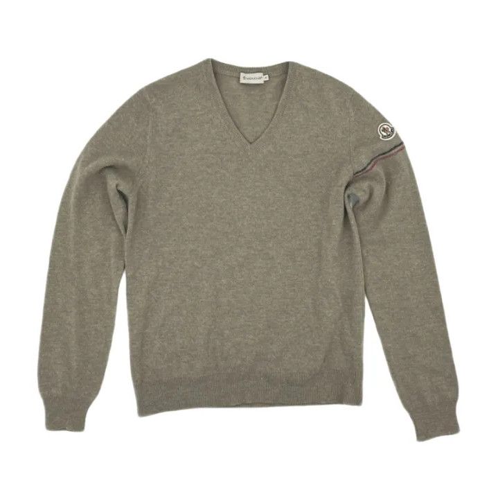 Moncler Moncler Deep Oatmeal V-Neck Pullover Sweater Size US S / EU 44-46 / 1 - 1 Thumbnail
