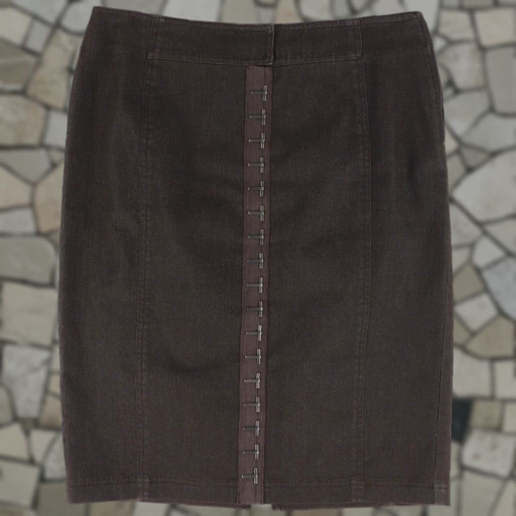 Vintage W by Worth Stretch 23" Cotton Blend Denim Skirt Shorts Charcoal Women's 8 Skirt Regular 32 Inseam 0in. Size 30" / US 8 / IT 44 - 1 Thumbnail
