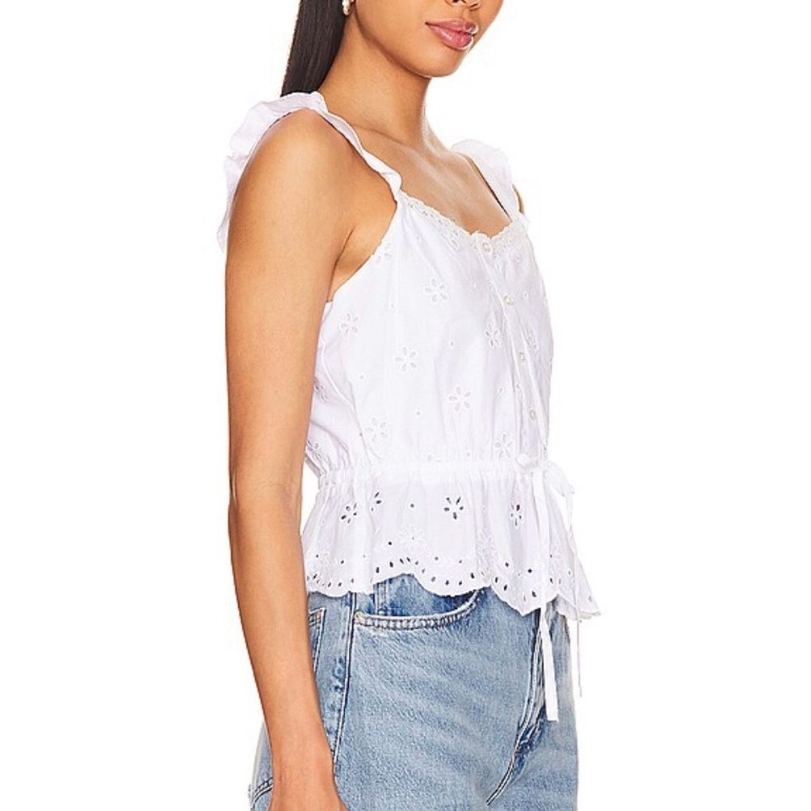 Paige Paige Marsa Eyelet White Top Anthropologie NWT size 10 Size L / US 10 / IT 46 - 3 Thumbnail