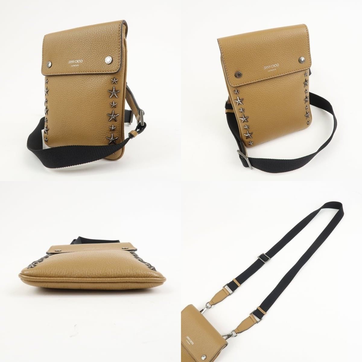 Jimmy Choo Jimmy Choo Kimi Messenger Calfskin Crossbody Bag Tan Size ONE SIZE - 3 Thumbnail