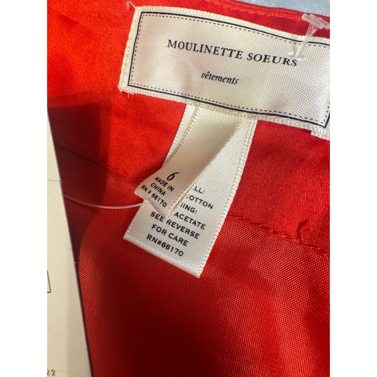 Anthropologie Moulinette Soeurs Anthropologie Red Strapless Cotton Size 6 Size M / US 6-8 / IT 42-44 - 4 Thumbnail