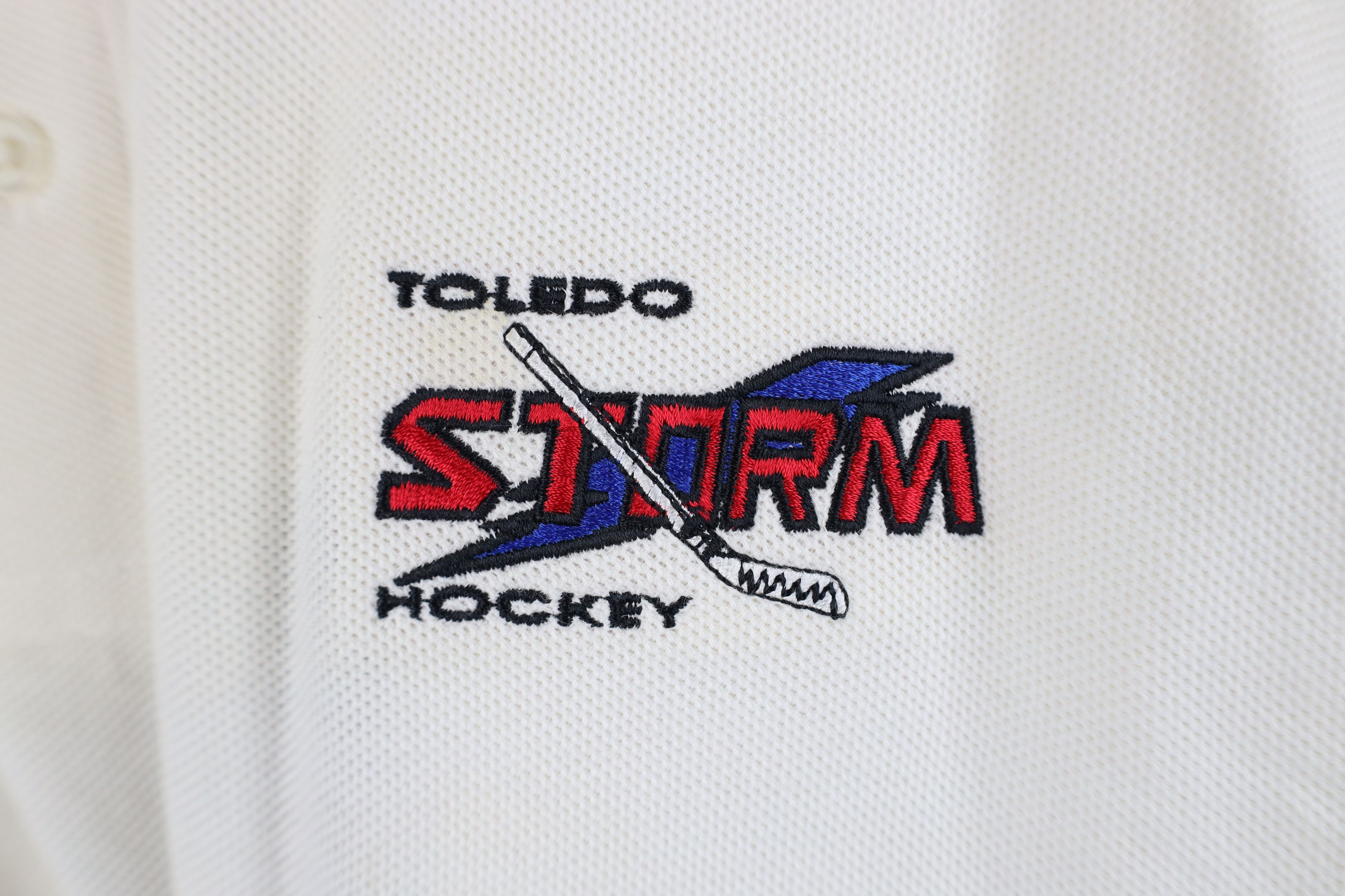 Vintage Deadstock Vintage 90s Storm Hockey Golf Polo Shirt White Size US L / EU 52-54 / 3 - 4 Thumbnail