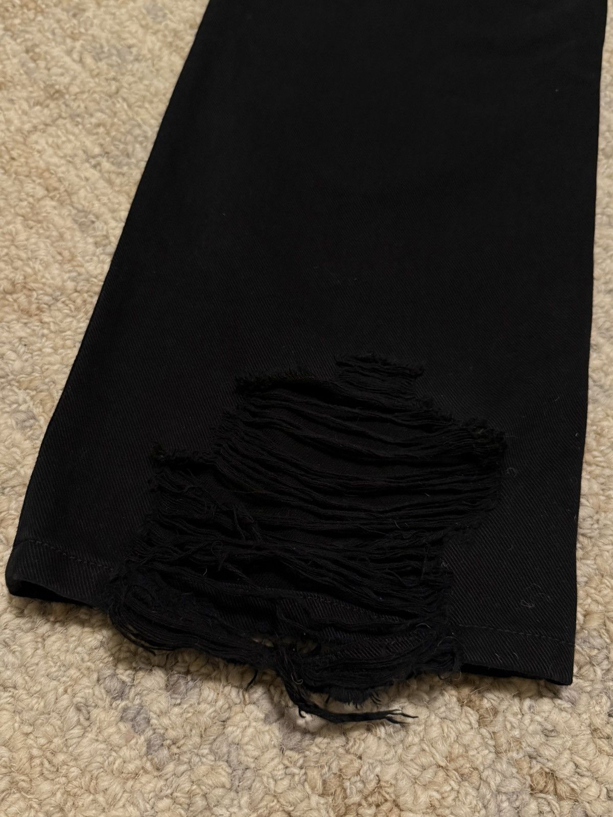 Balenciaga Balenciaga Ripped Hem Black Denim Jeans Size US 29 - 6 Thumbnail