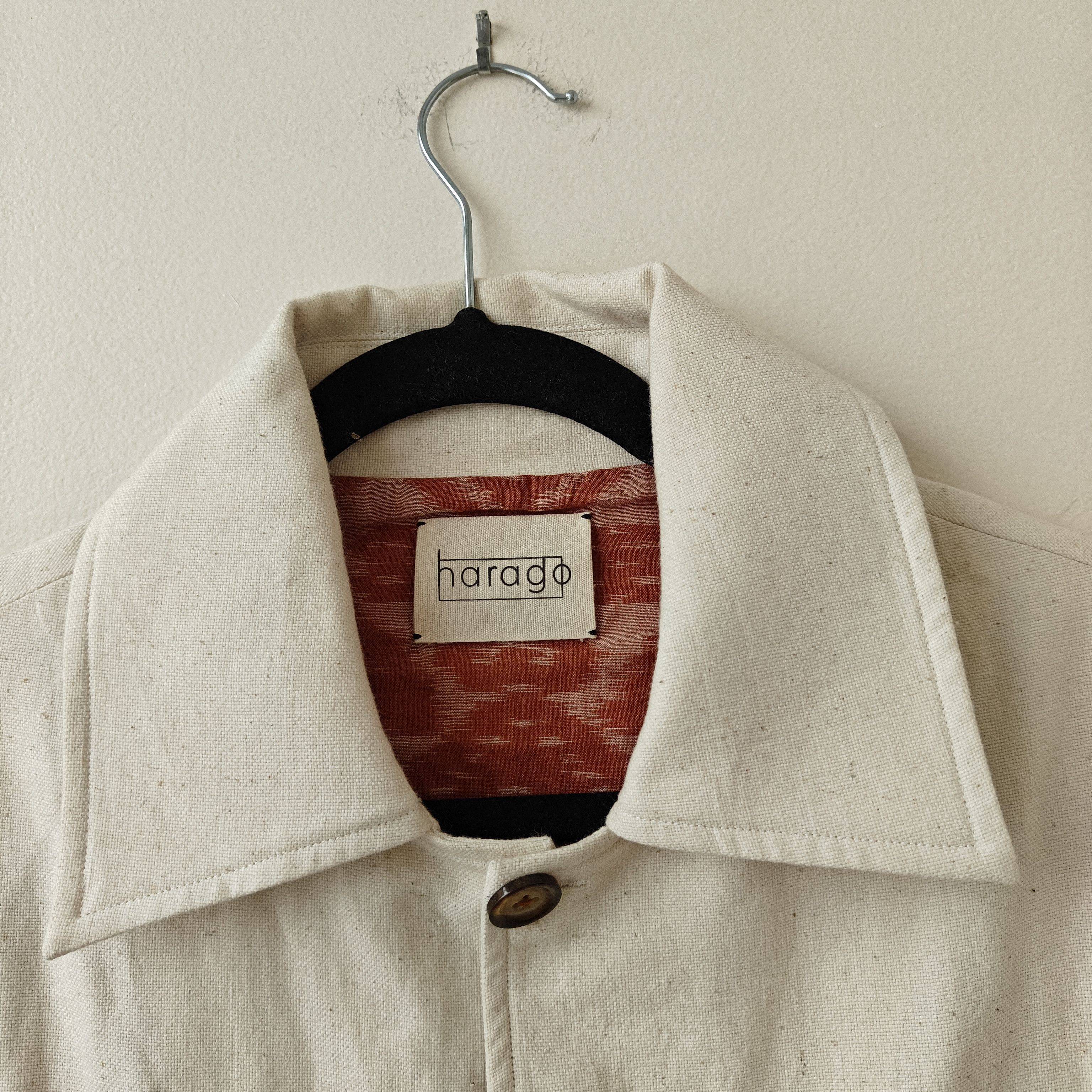 HARAGO LNWOT craft heritage kantha border Cream striped jacket $870 Size US M / EU 48-50 / 2 - 2 Thumbnail