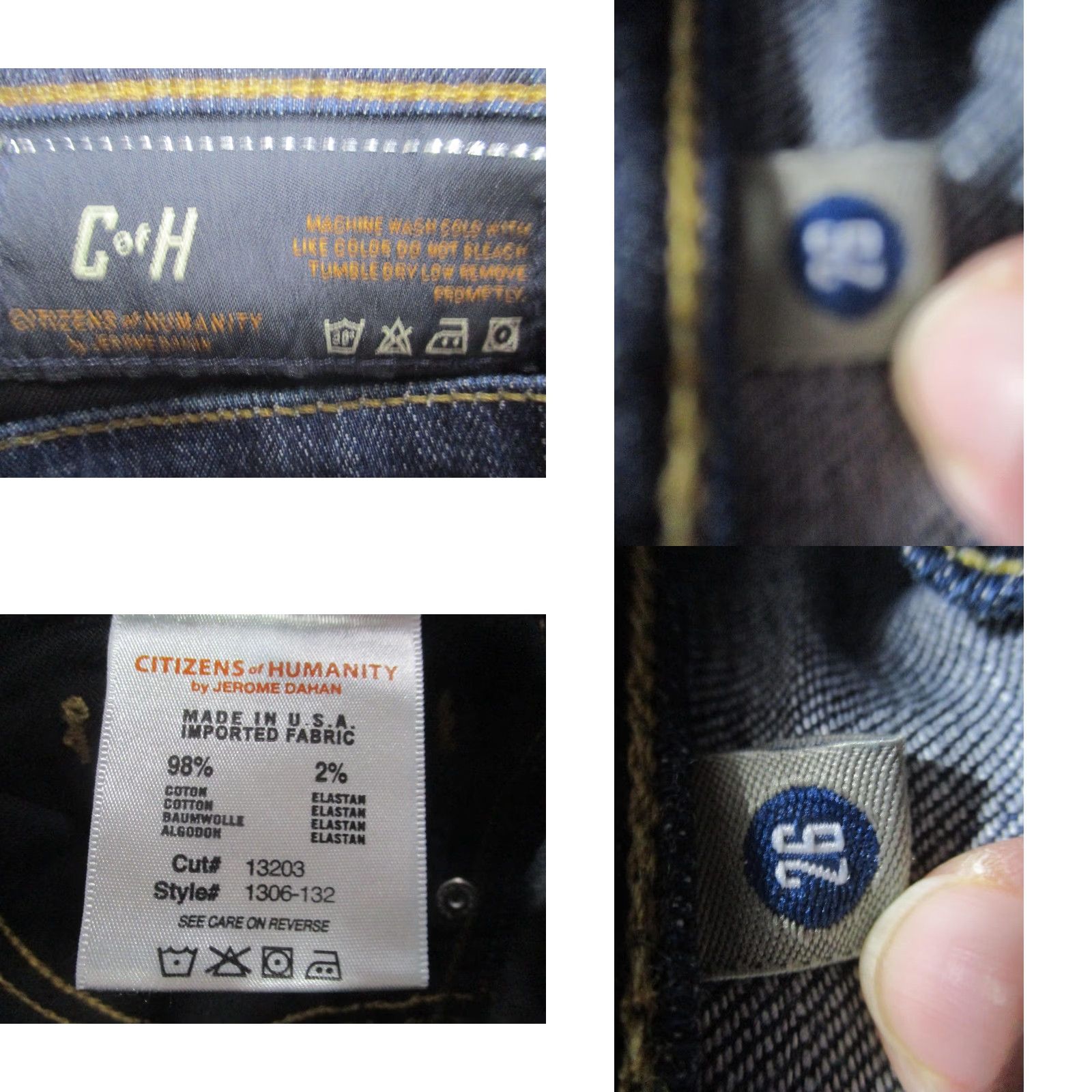 Citizens Of Humanity Citizens Of Humanity Jeans Mens 27x34 Straight Leg Stretch Denim Low Rise USA Size US 27 - 9 Thumbnail