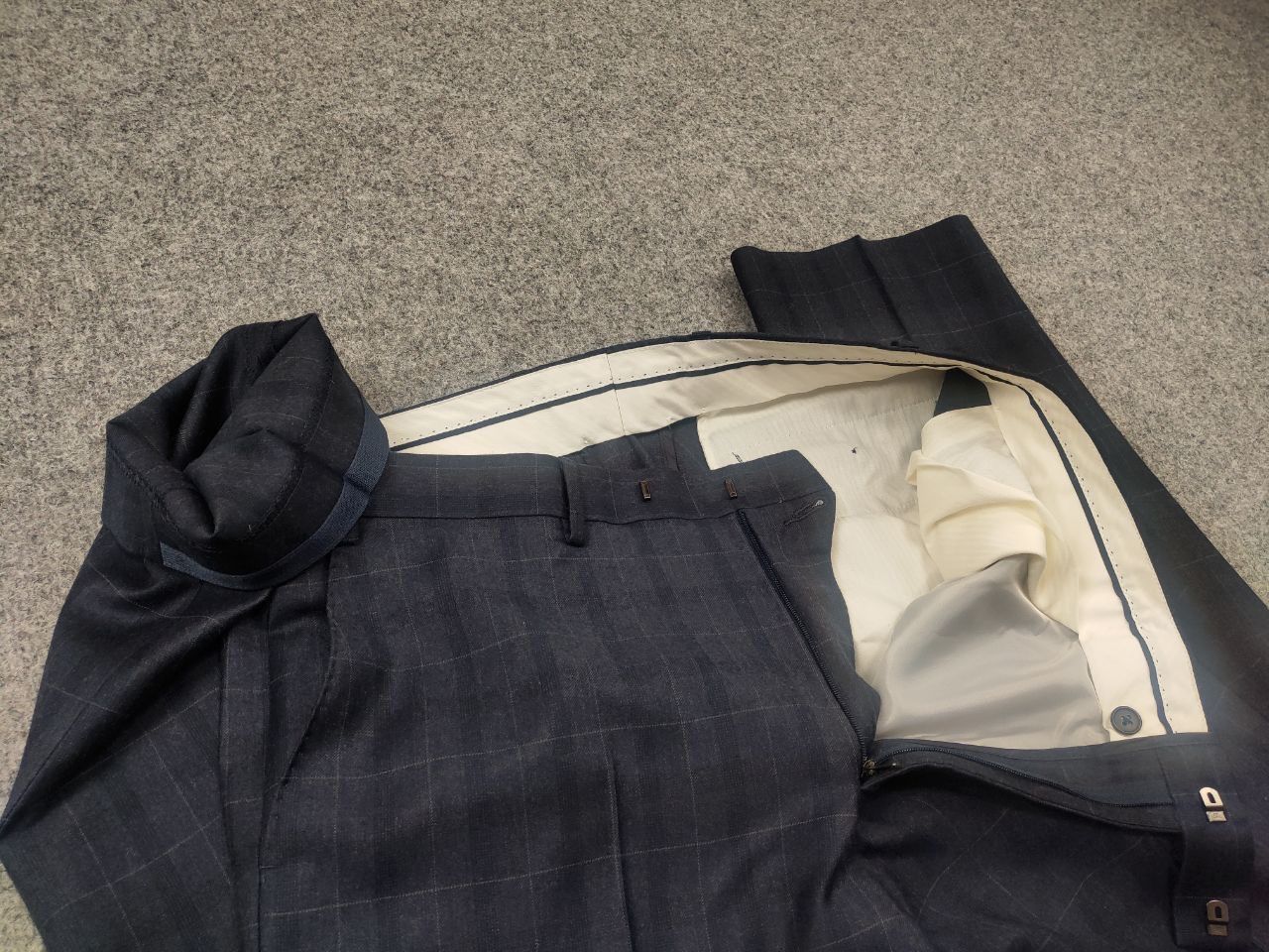 Marks & Spencer Marks & Spencer By Alfred Brown Wool Navy suit Blazer Pants Size 48L - 17 Thumbnail