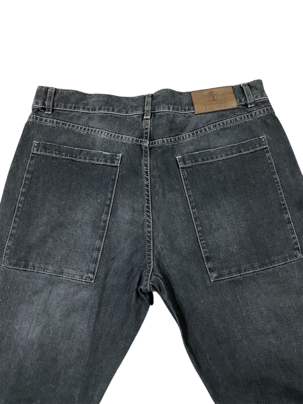 Brunello Cucinelli Brunello Cucinelli Dark Wash Smoky Black Distressed Jeans Size US 34 / EU 50 - 4 Thumbnail