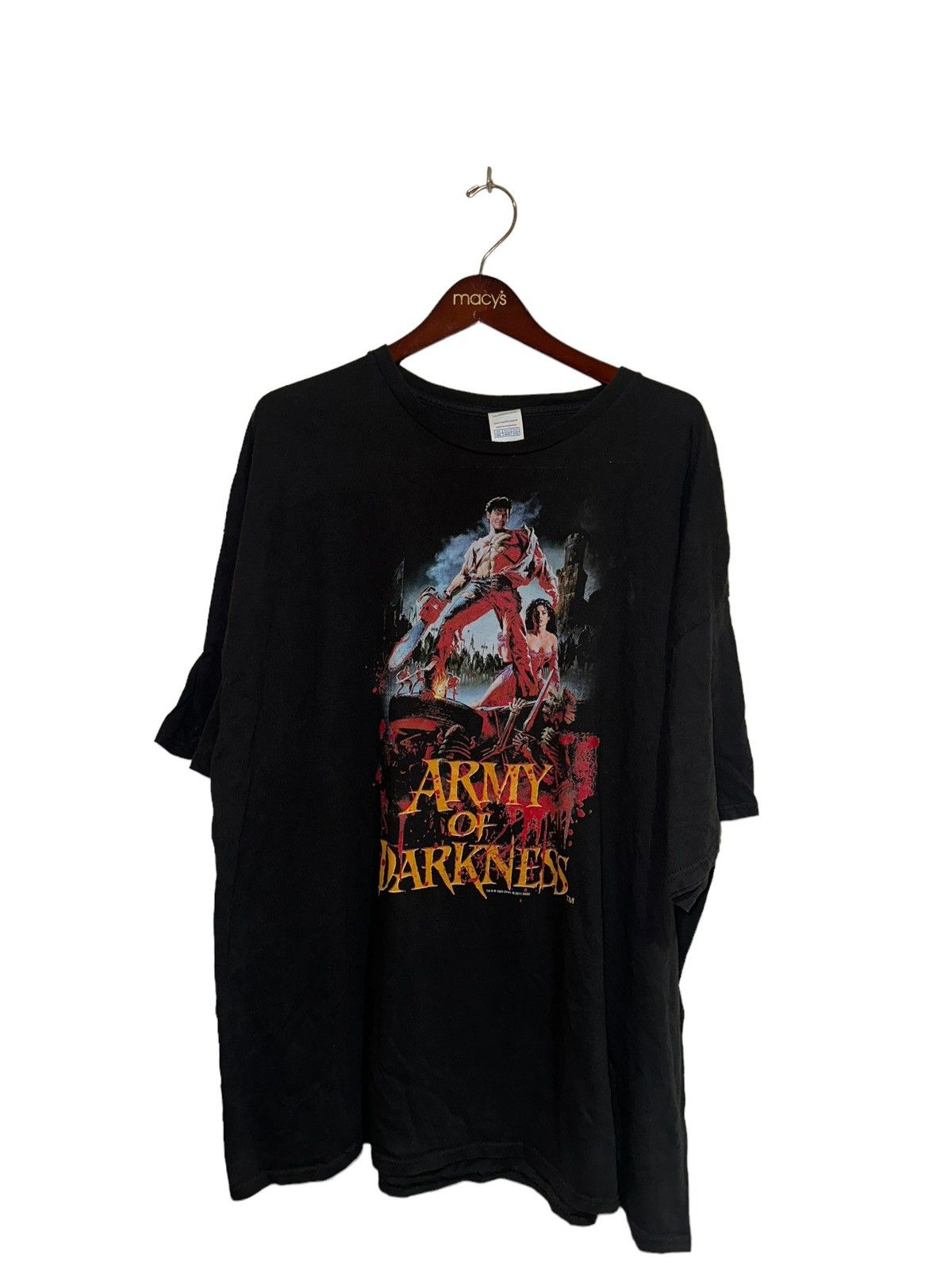 image of Delta x Vintage Army Of Darkness Evil Dead Vintage T-Shirt 1993 Film Promo in Black (Size 2XL)