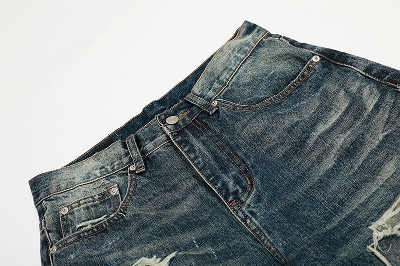 Vintage Retro washed distressed ripped jeans for men Size US 32 / EU 48 - 3 Thumbnail
