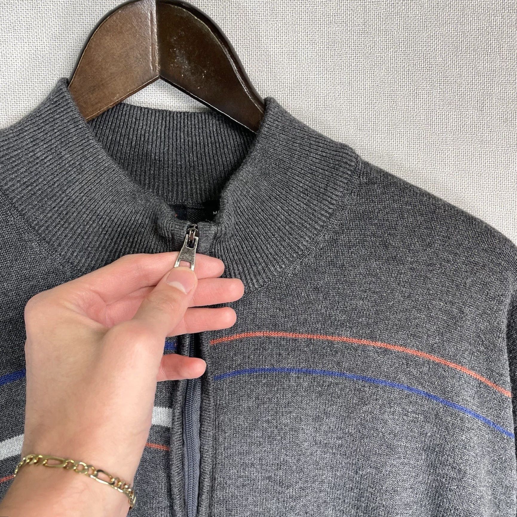 Vintage VINTAGE Greg Norman Sweater Men XL Gray Striped Cotton Golf 1/4 Zip Pullover Size US XL / EU 56 / 4 - 4 Thumbnail