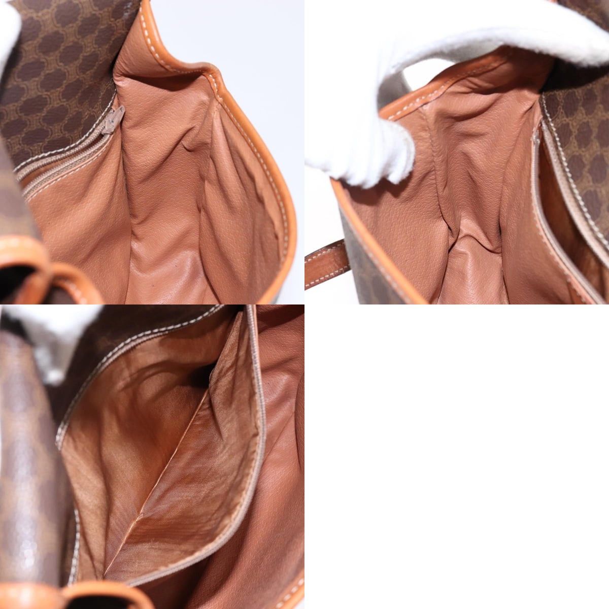 Celine CELINE Macadam Canvas Circle Shoulder Bag Pvc Leather Brown Size ONE SIZE - 12 Thumbnail