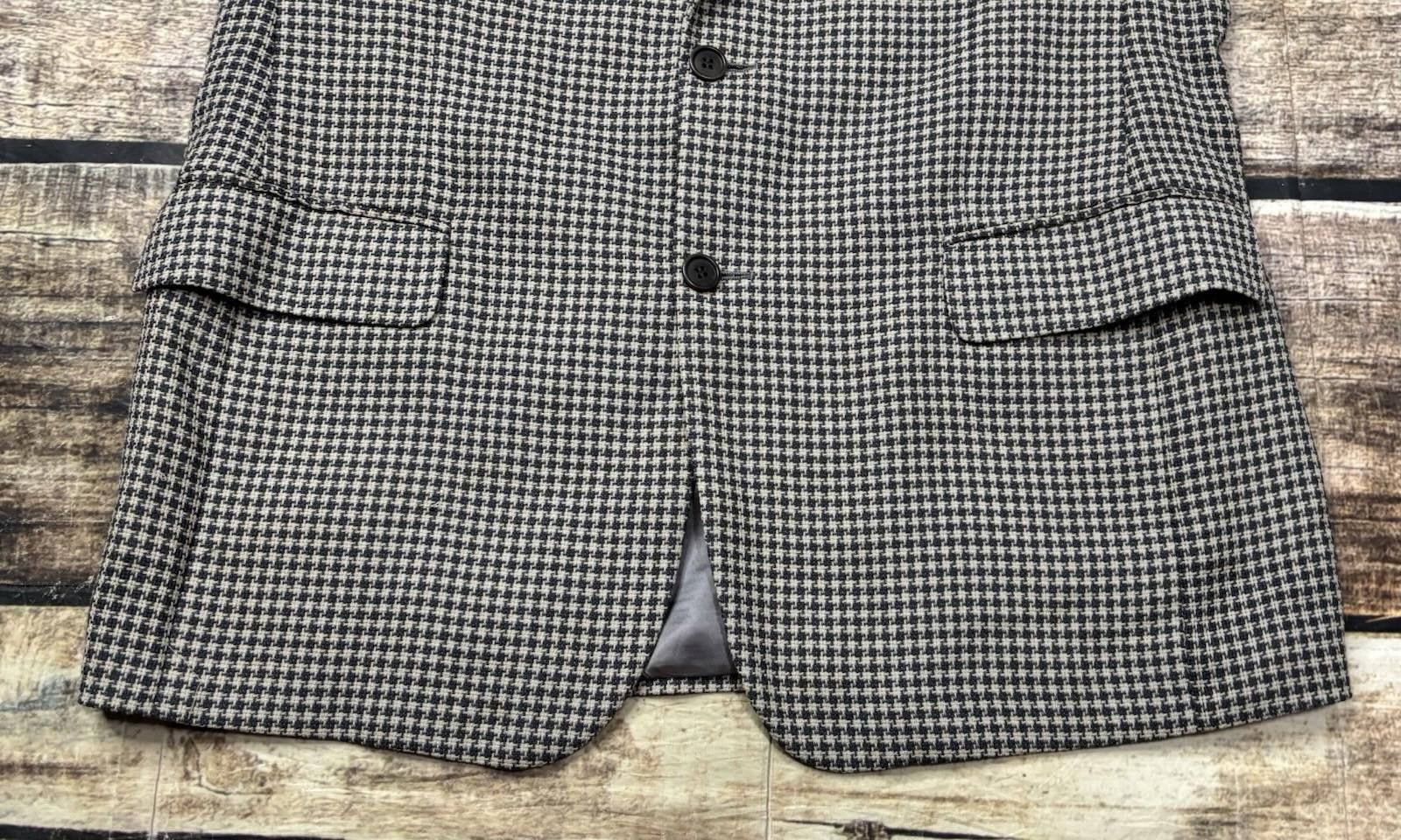 Bloomingdale's Bloomingdales Blazer Jacket Men IT 52 US 42 Wool Houndstooth Size 42R - 4 Thumbnail