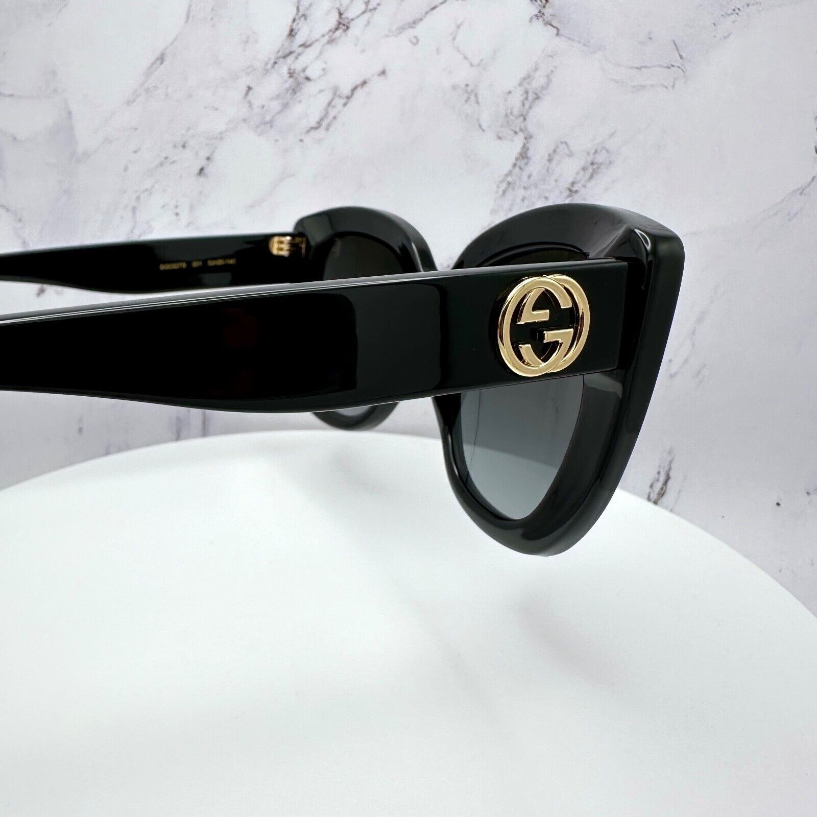 Gucci New Gucci Sunglasses Black Cat Eye Gold GG Metal Logo Size ONE SIZE - 15 Thumbnail