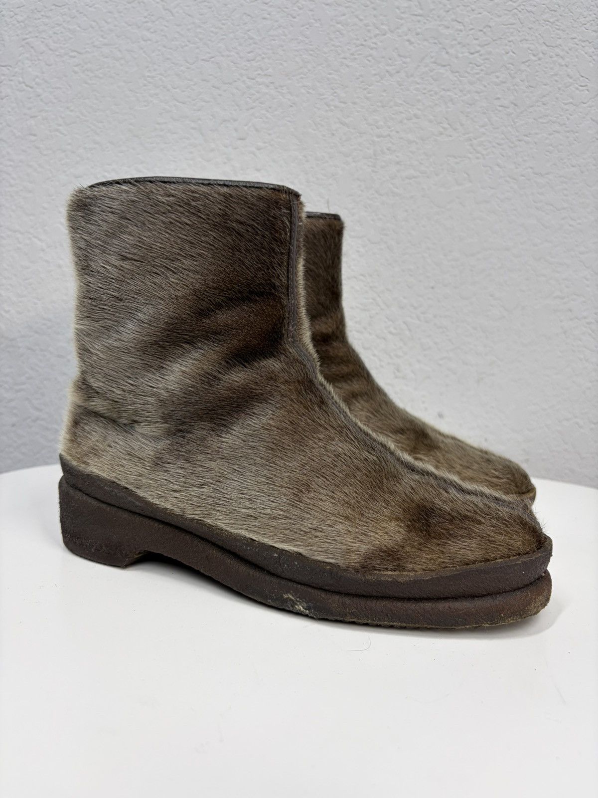 Hedi Slimane Vintage Italian AS 98 Rick Owens Vibe Fur Leather Boots y2k Size US 8 / EU 41 - 3 Thumbnail