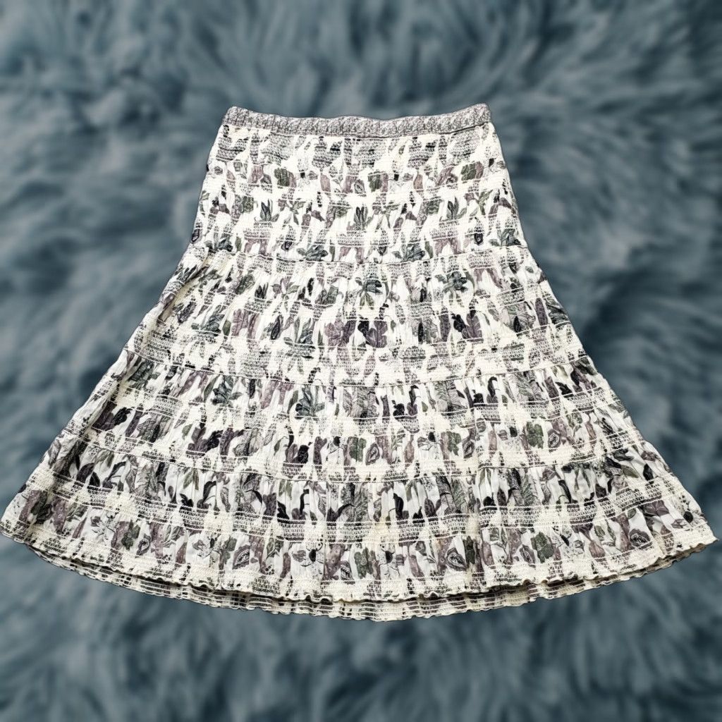 Tory Burch Tory Burch Womens Skirt 4 Midi Leaf Print Elastic Waist UVUC? Size 27" / US 4 / IT 40 - 1 Thumbnail