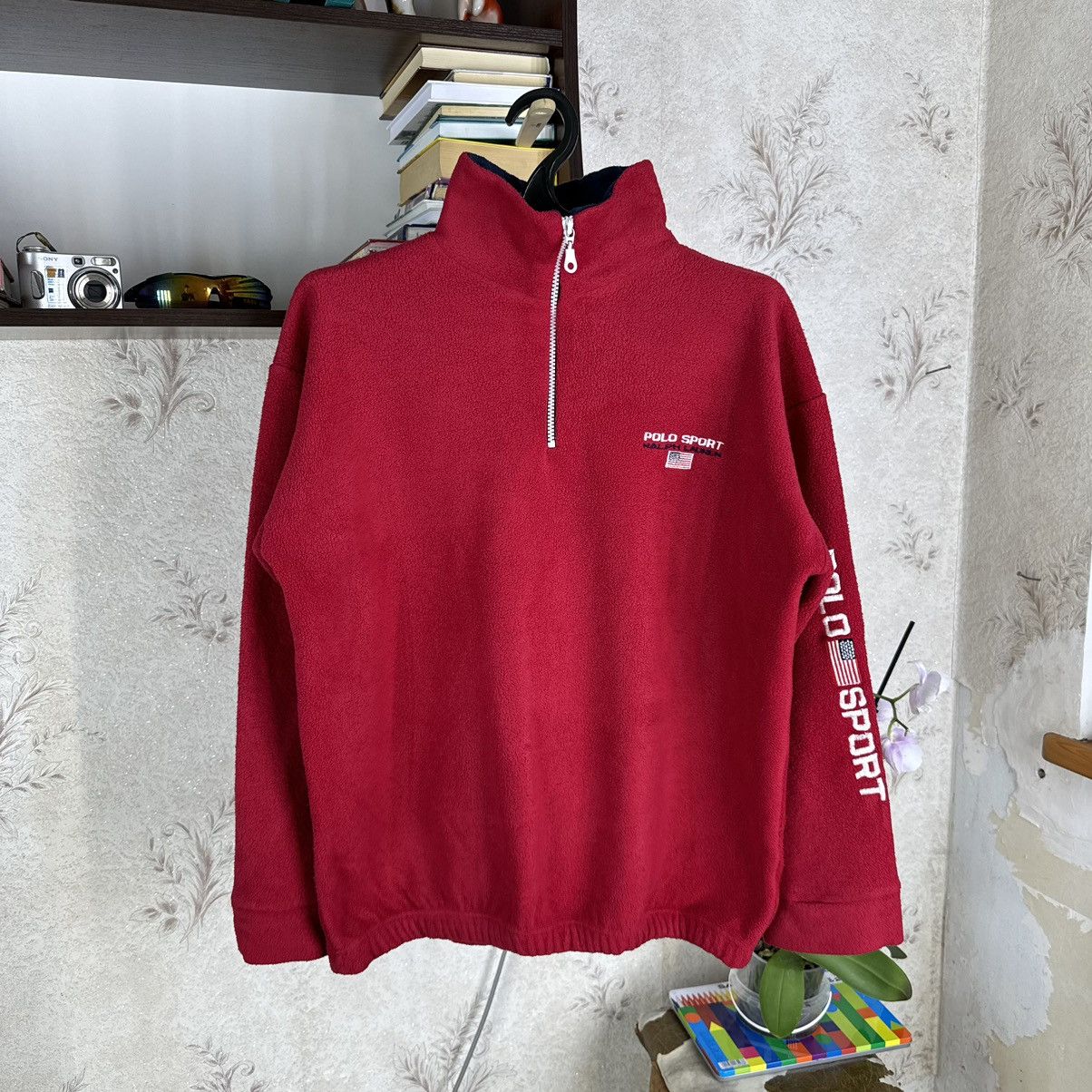 Polo Ralph Lauren × Vintage Vintage 90s Ralph Lauren Polo Sport Fleece Red XL Luxury Size US XL / EU 56 / 4 - 3 Thumbnail