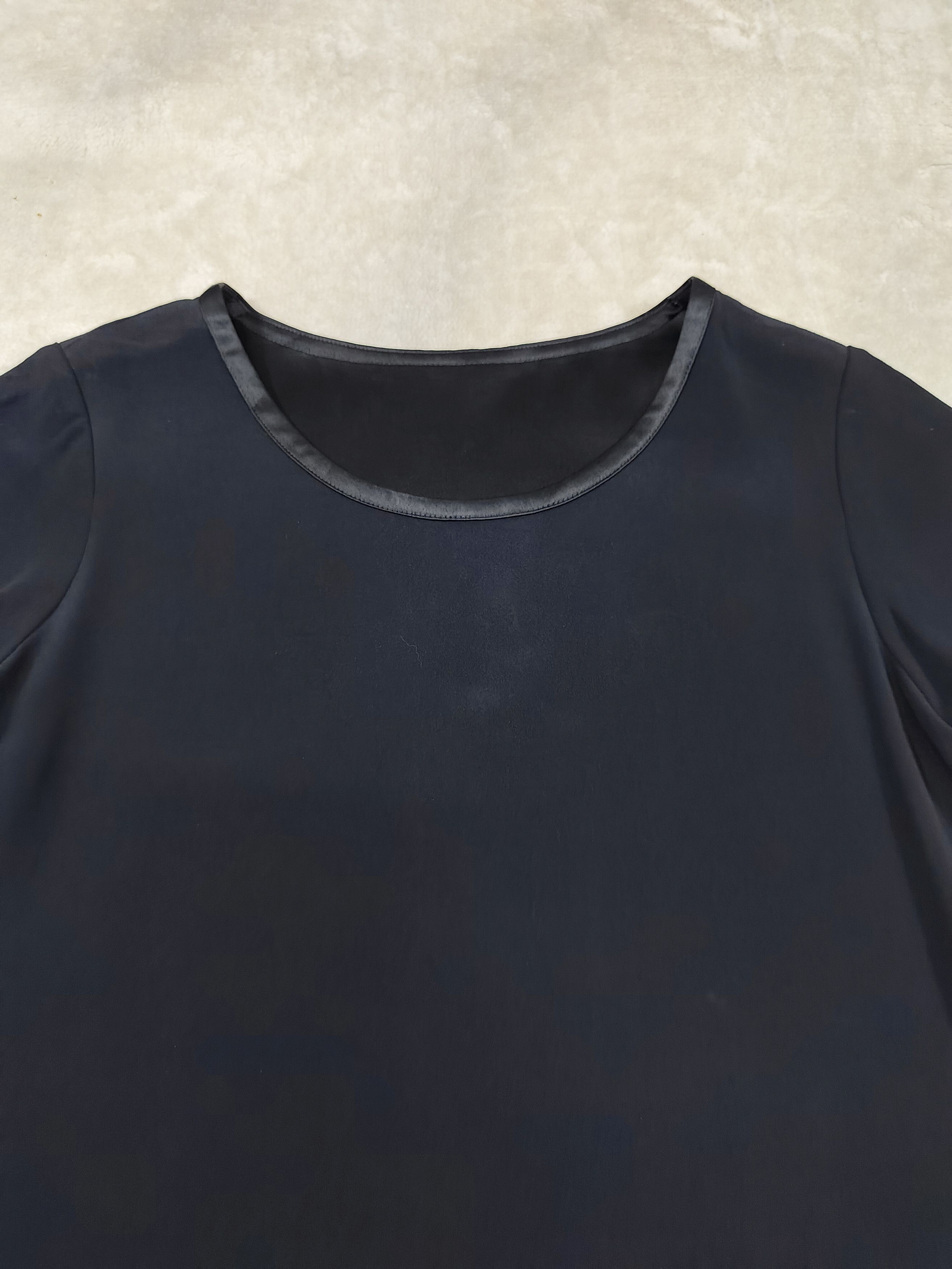 Yves Saint Laurent 2000s YSL- Clean Cut Minimalist Satin Trim Blouse Top Size M / US 6-8 / IT 42-44 - 7 Thumbnail
