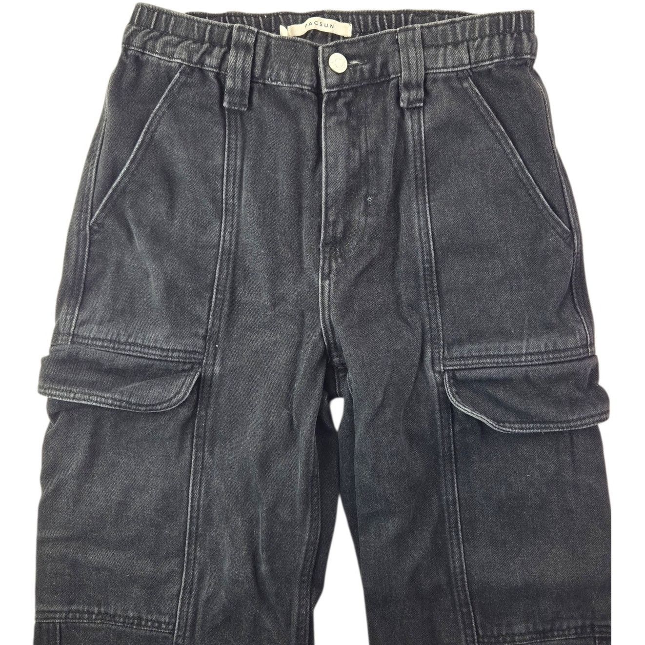 Pacsun Pacsun | Black Elastic Waist Cargo Jeans | Size Small Size 28" / US 6 / IT 42 - 2 Thumbnail