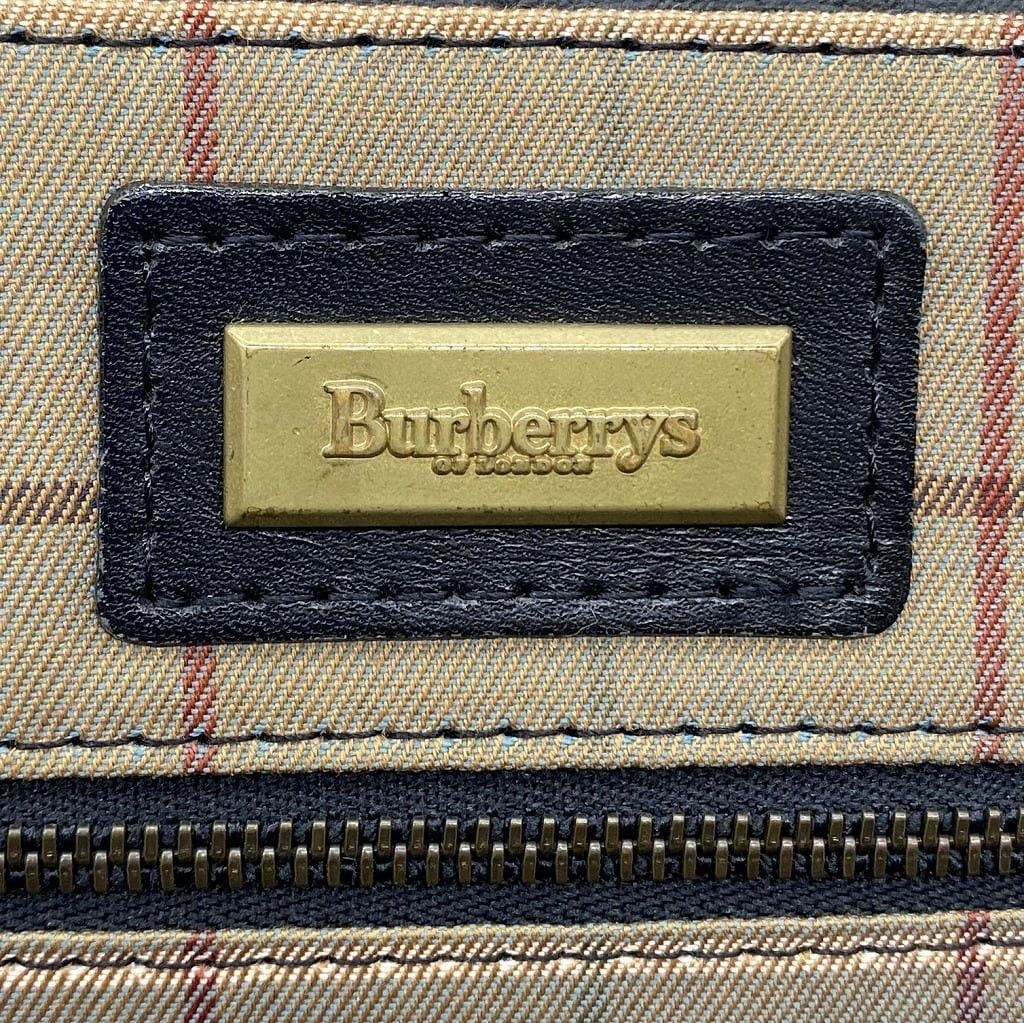 Burberry Vintage Burberrys Leather Buiness Bag Black Size ONE SIZE - 9 Thumbnail