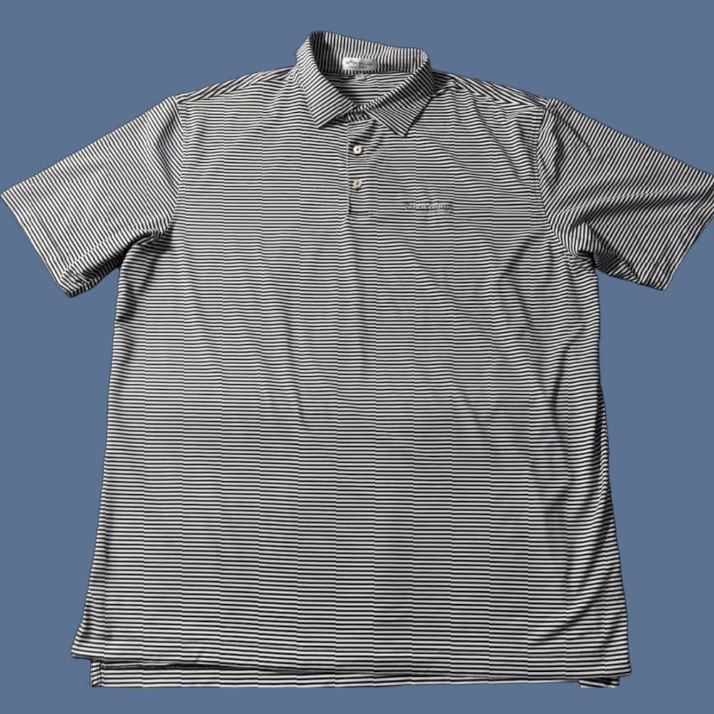 Peter Millar Summer Comfort Polo Mens XL Black White Stripe Golf Firestone Country Club