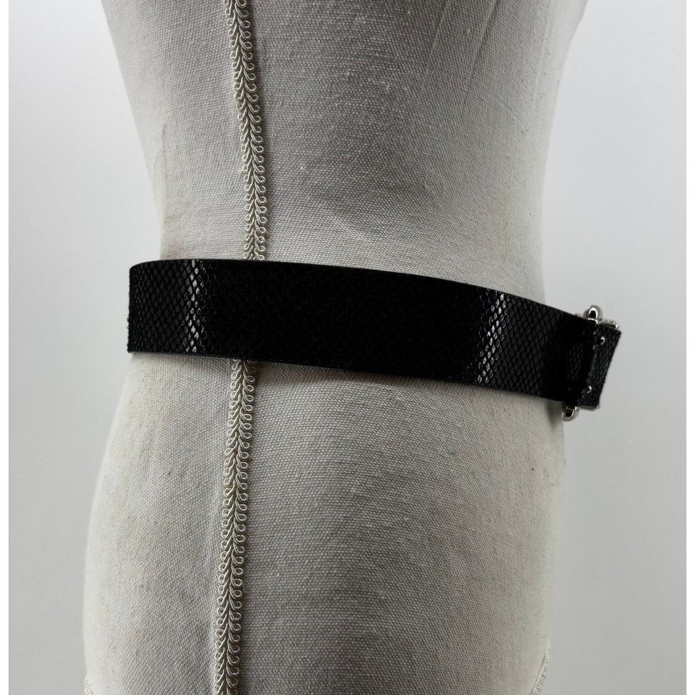 Michael Kors Michael Kors Women's Belt Small Black Python Embossed Size ONE SIZE - 4 Thumbnail