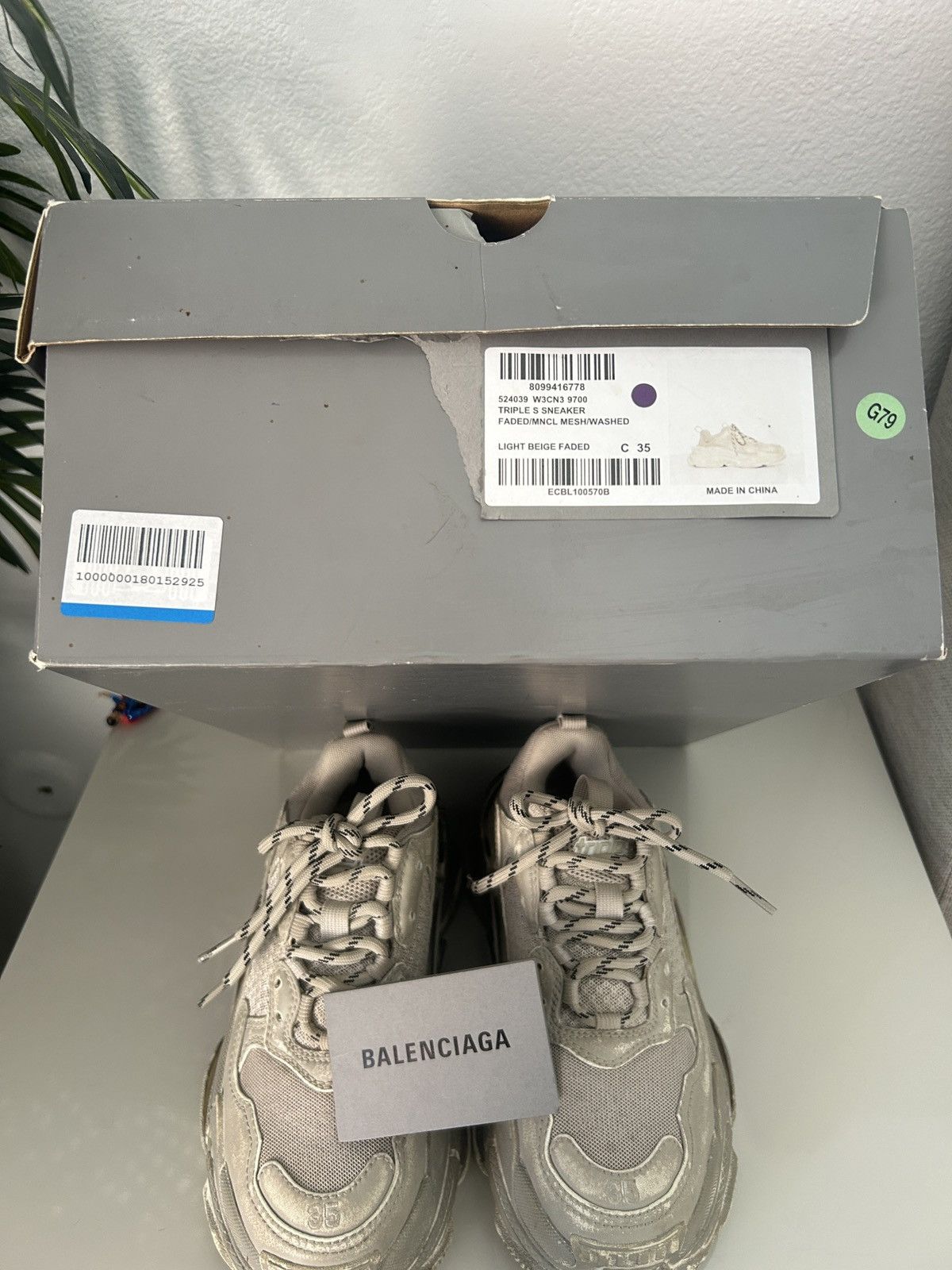 Balenciaga Balenciaga Triple S sneaker mesh/washed gray/// SALE Size US 5 / IT 35 - 3 Thumbnail