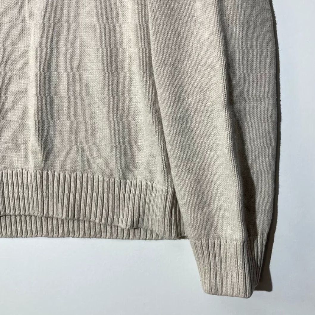 Vintage LL Bean Mens Quarter Zip Cotton Sweater Beige Oatmeal Large Regular 287736 Size US L / EU 52-54 / 3 - 4 Thumbnail