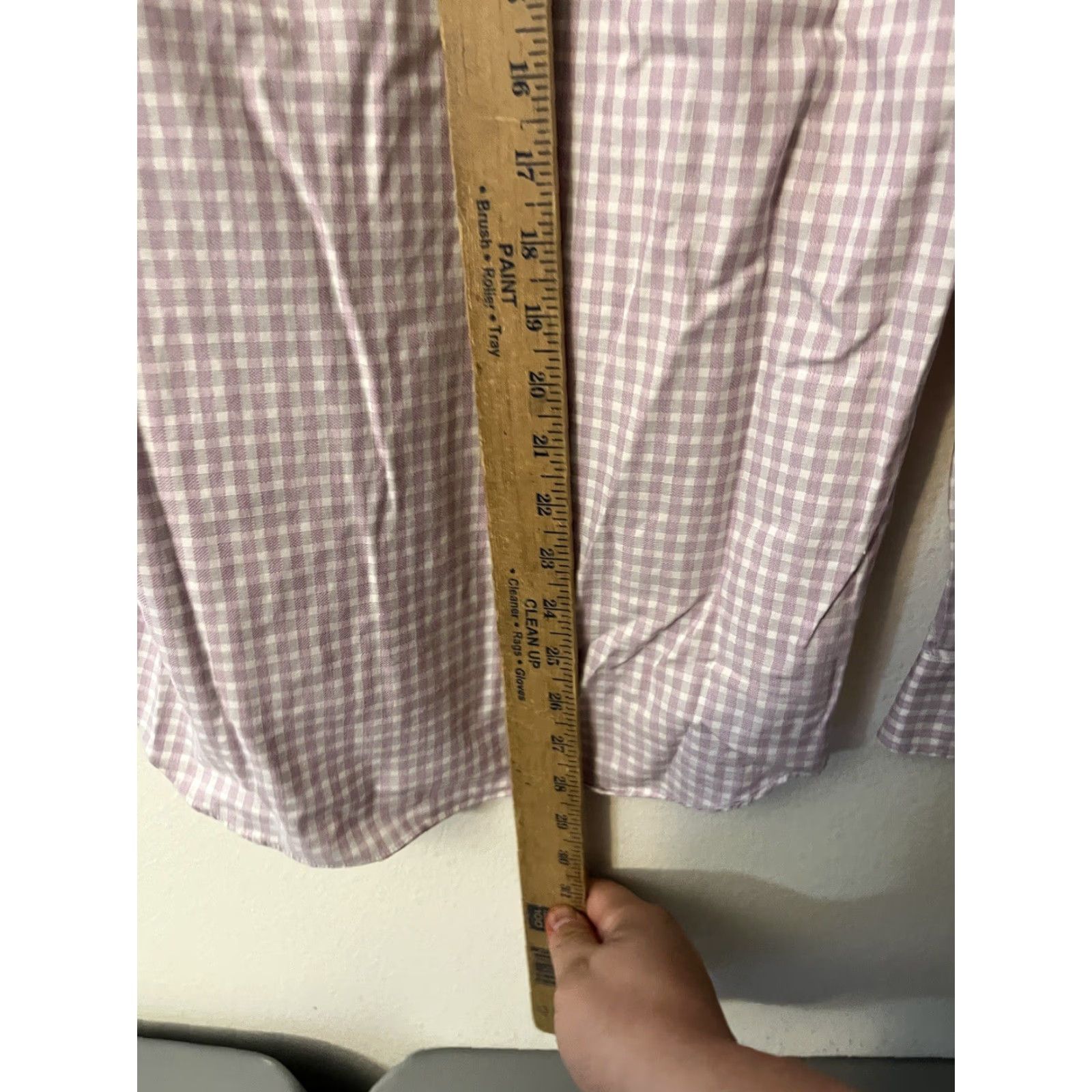 Michael Kors Michael Kors Mens Shirt M Pink Gingham Slim Fit Button-Up Long Sleeve Nylon Elastane Size US M / EU 48-50 / 2 - 4 Thumbnail