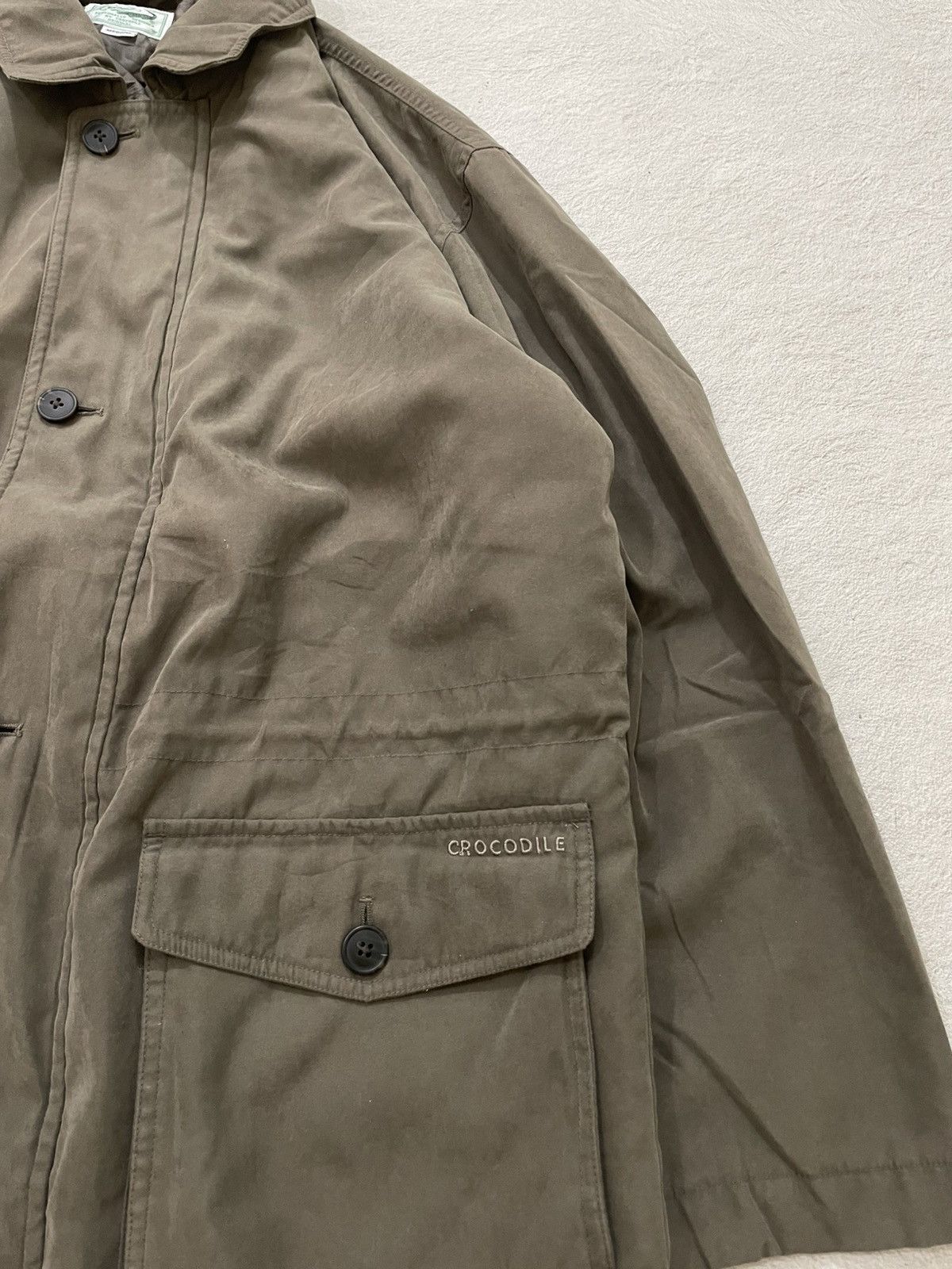 Japanese Brand 00s Crocodile Olive Utility Jacket Vintage Balenciaga Style Size US XL / EU 56 / 4 - 4 Thumbnail