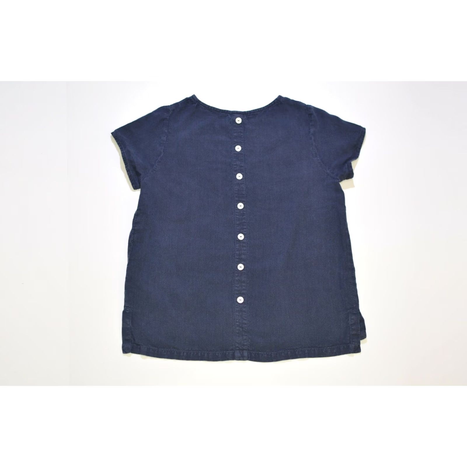 Vintage Wmns Deerberg Front Pocket Blue Linen T-Shirt Top M Women Shirt XS? Size M / US 6-8 / IT 42-44 - 7 Thumbnail