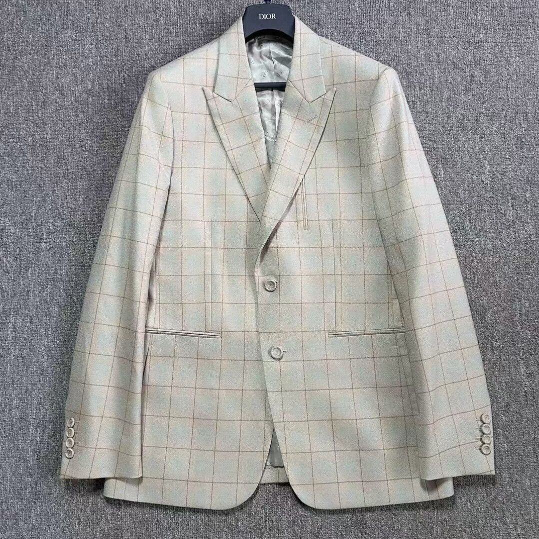 Dior dior plaid wool blazer with shimmering accents Size US M / EU 48-50 / 2 - 1 Thumbnail