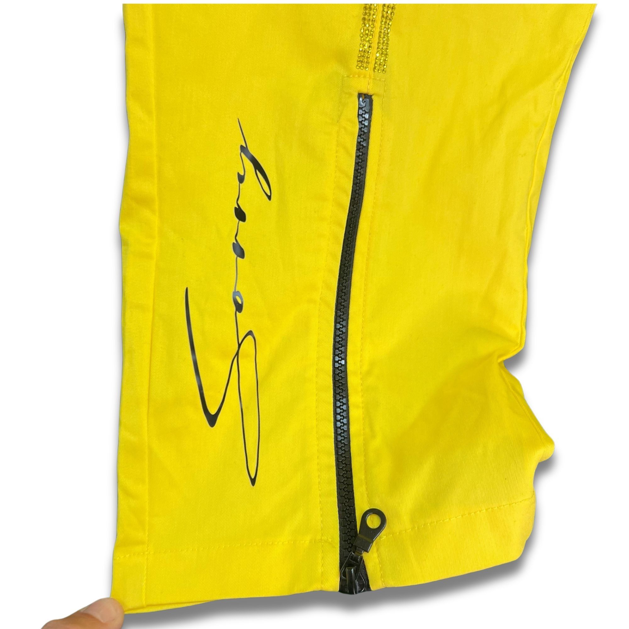 Other LAMAXX "Be Kind" Yellow Cargo Pants With Rhinestone Detailin Size 34" / US 12 / IT 48 - 8 Thumbnail