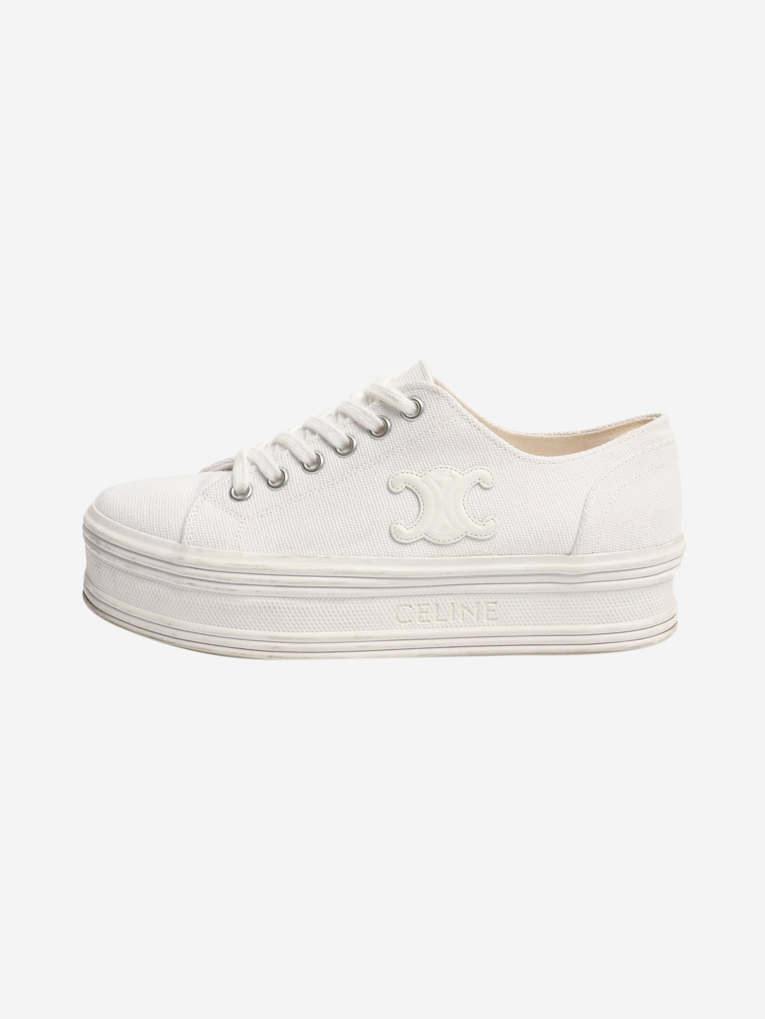 Celine White Jane low-top canvas sneakers - EU 35 Size US 4 / IT 34 - 1 Thumbnail