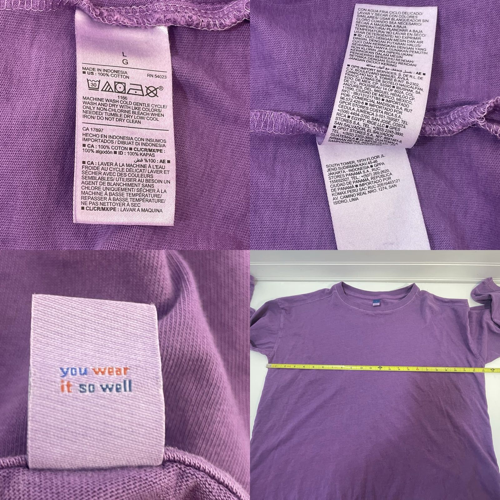 Old Navy VINTAGE? No. Old Navy Long Sleeve Shirt Women L Purple Knit Pullover Wide Neck Side Slits 704755-05 Size L / US 10 / IT 46 - 8 Thumbnail