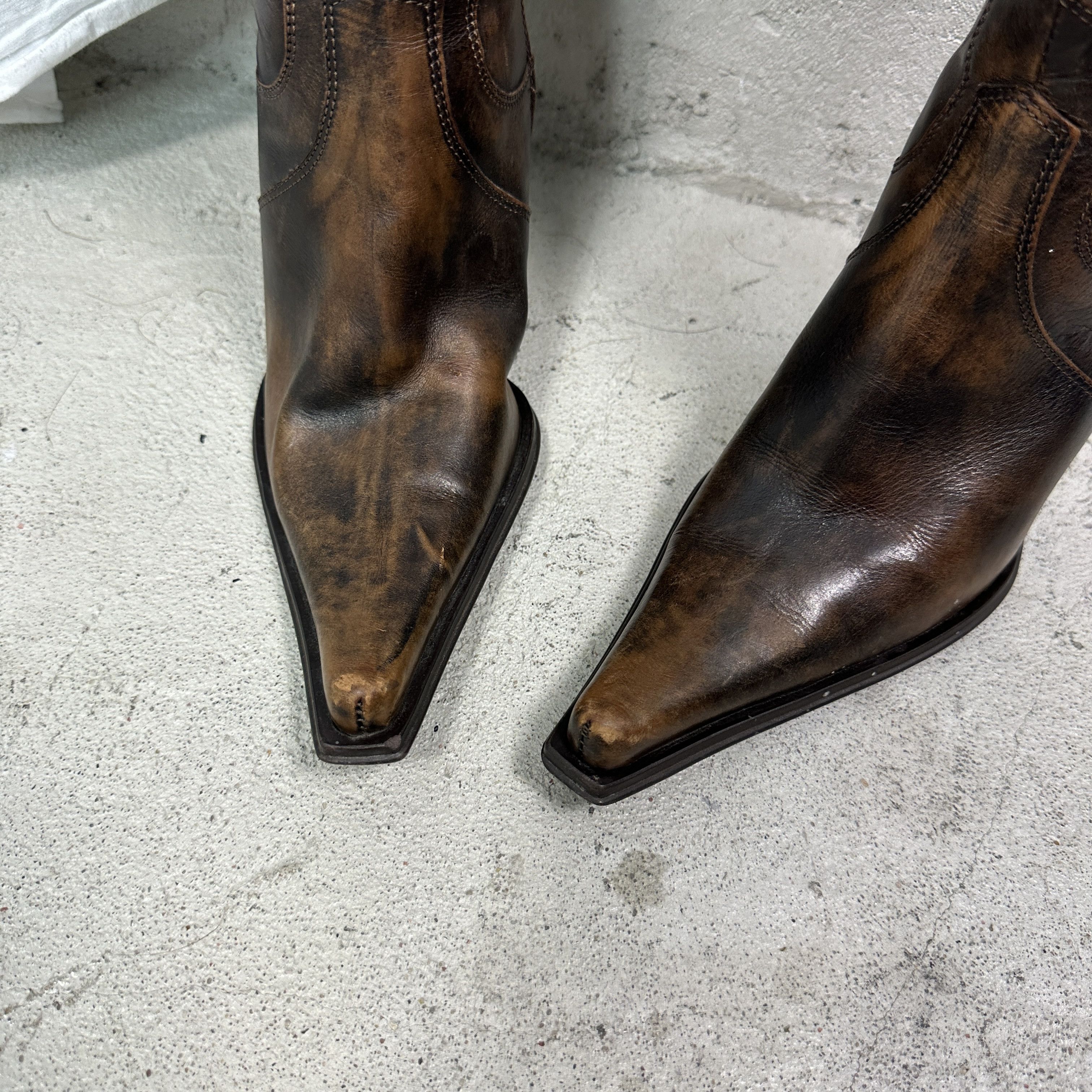 Vintage Vintage Avant Garde Leather Heels Boots Y2K Size US 8 / IT 38 - 3 Thumbnail