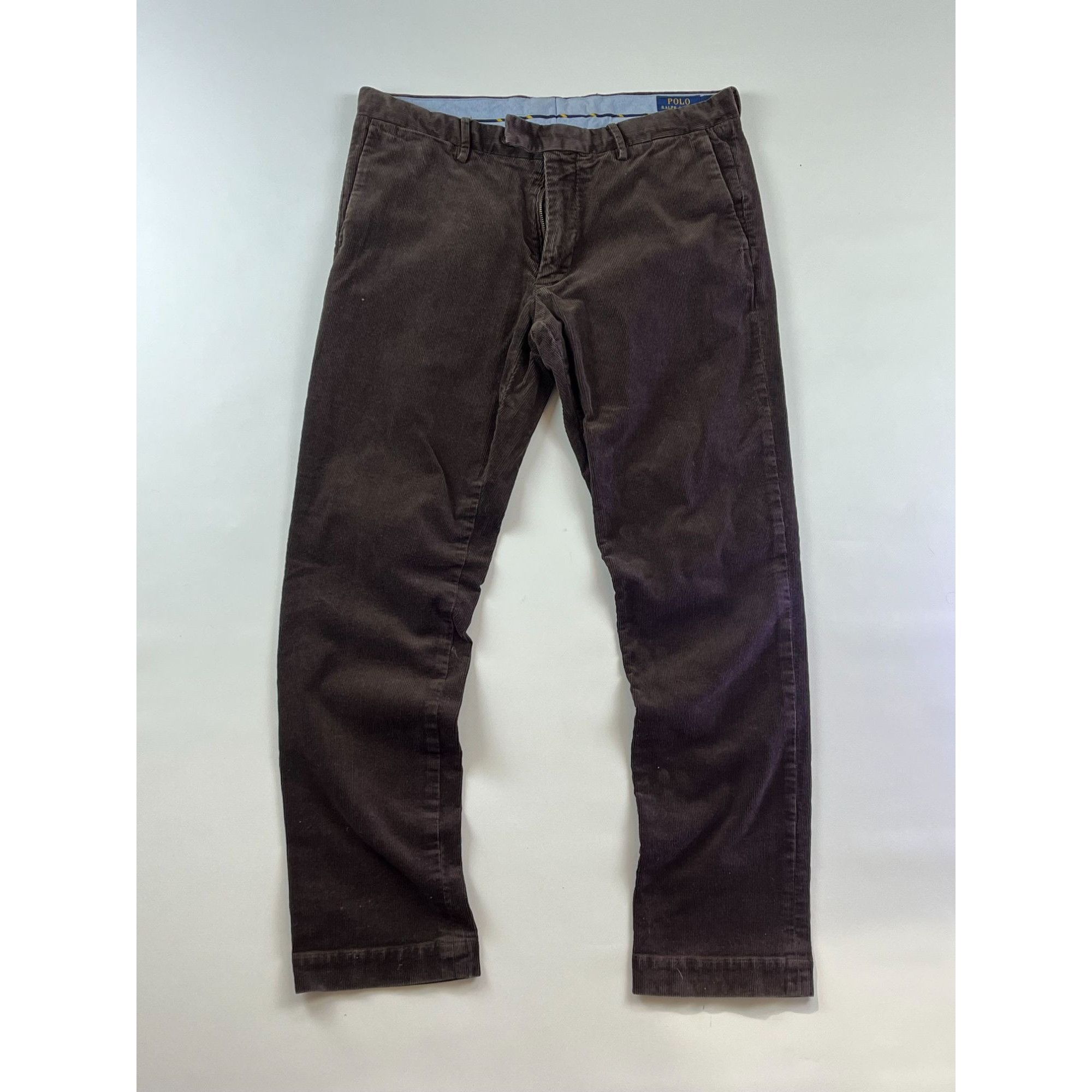 Polo Ralph Lauren × Ralph Lauren × Vintage Polo Ralph Lauren Brown Velvet Stretch Slim Fit Pants 34/32 Size US 34 / EU 50 - 1 Thumbnail