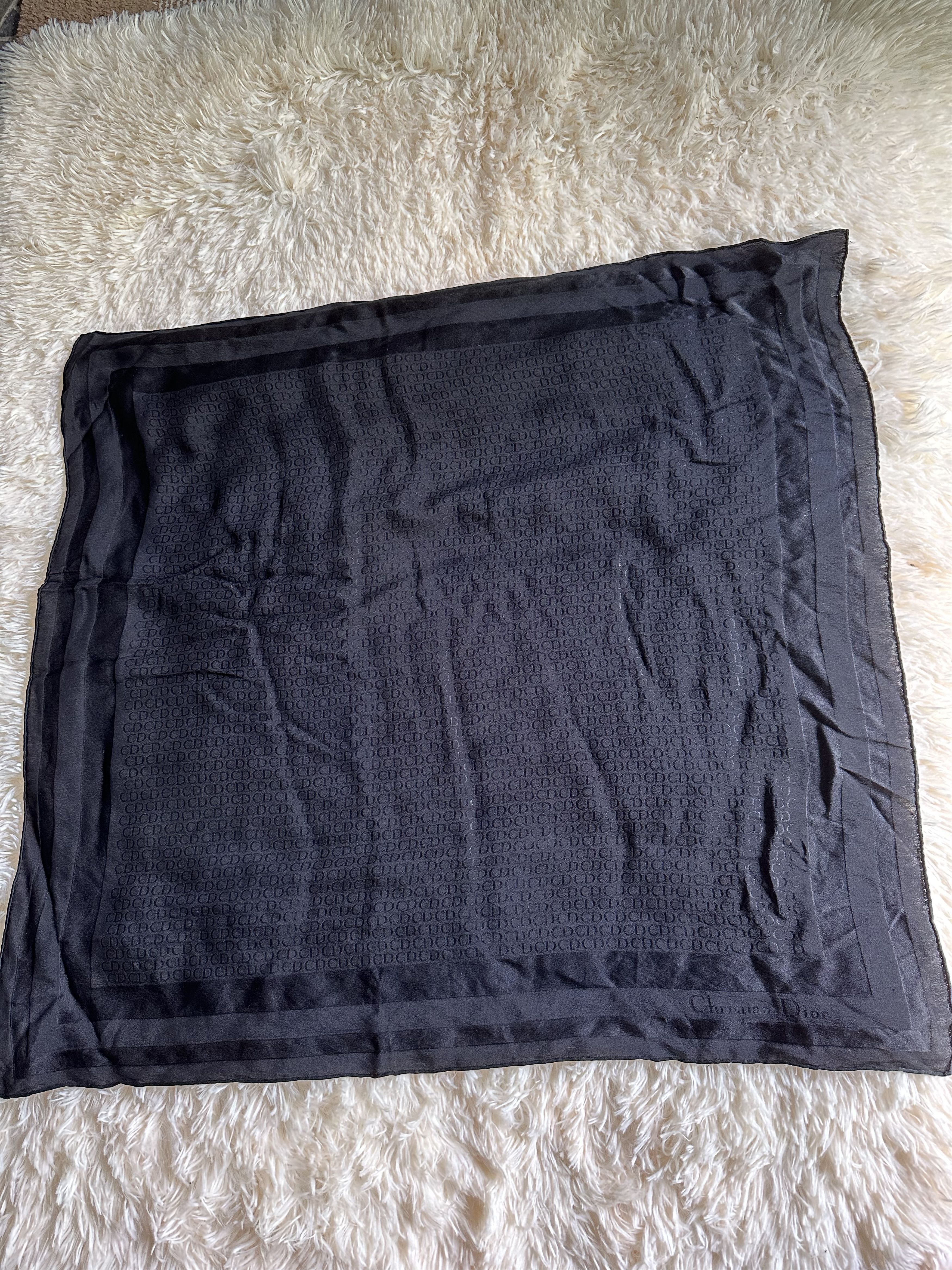 Christian Dior Monsieur Vintage Lot Of 2 Handkerchief Christian Dior Scarf Silk Size ONE SIZE - 2 Thumbnail