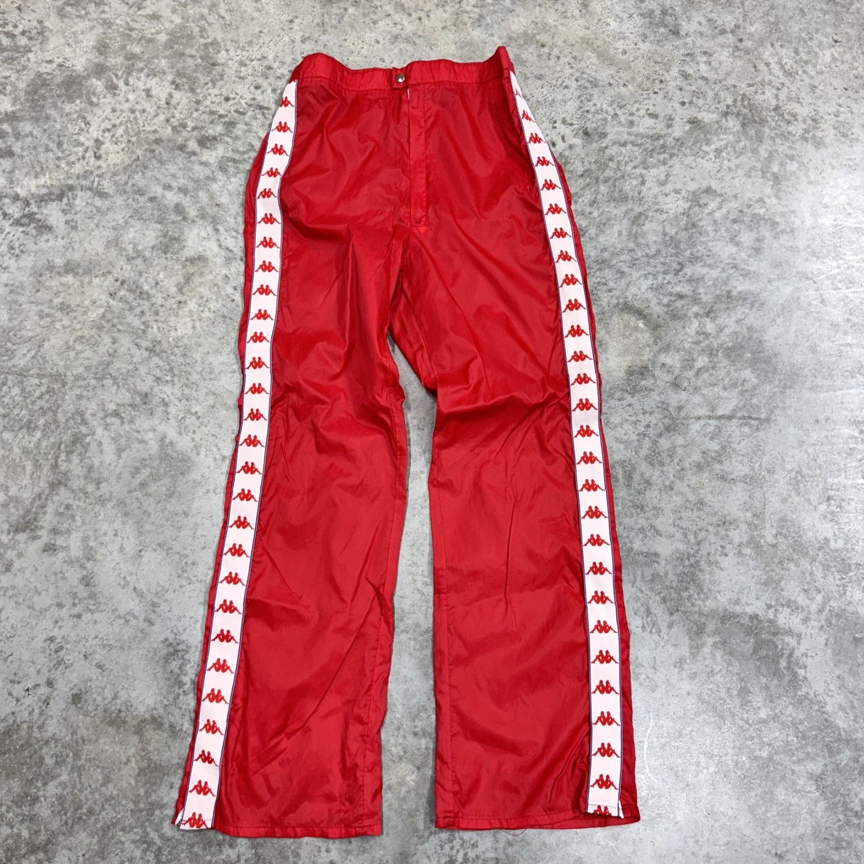 Kappa VINTAGE Kappa Sport Track Pants Mens 50 Red Made In Italy Zip Hems Logo Tape 90s Size US 34 / EU 50 - 2 Thumbnail