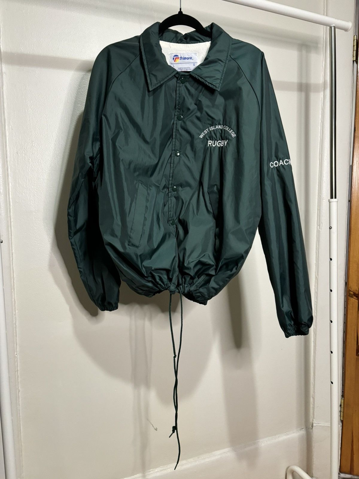 Vintage Vintage 1990s Green Varsity Windbreaker Jacket Size US L / EU 52-54 / 3 - 5 Thumbnail