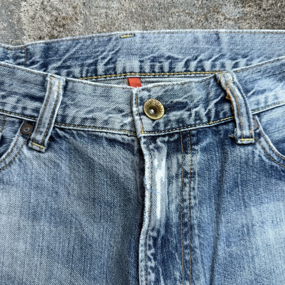 Japanese Brand VINTAGE JAPANESE FADED RIPPED DENIM JEAN PANTS Size US 34 / EU 50 - 5 Thumbnail